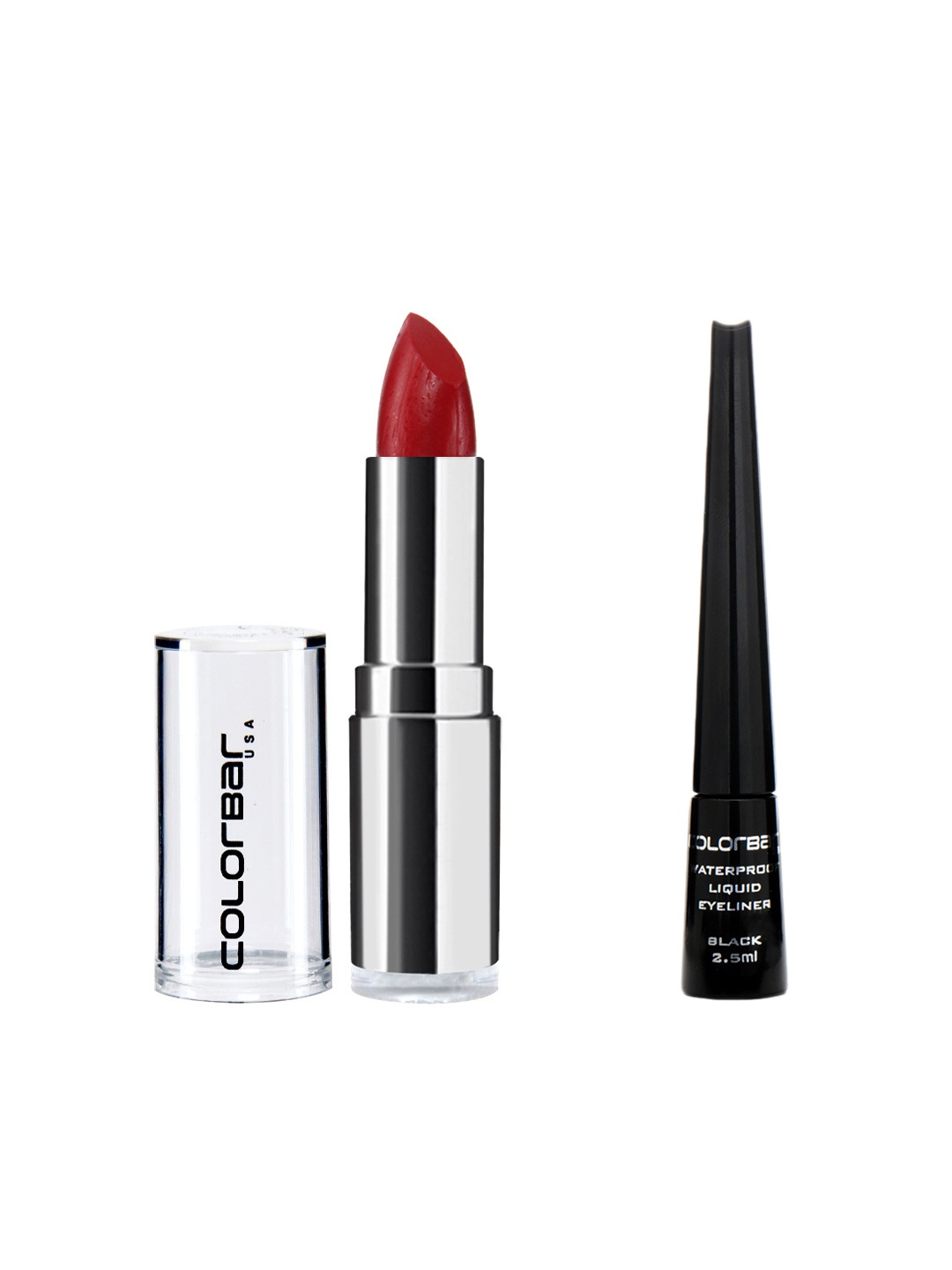 Colorbar Ultimate Eyeliner And Velvet Matte Hearts & Tarts Lipstick 80V, Black