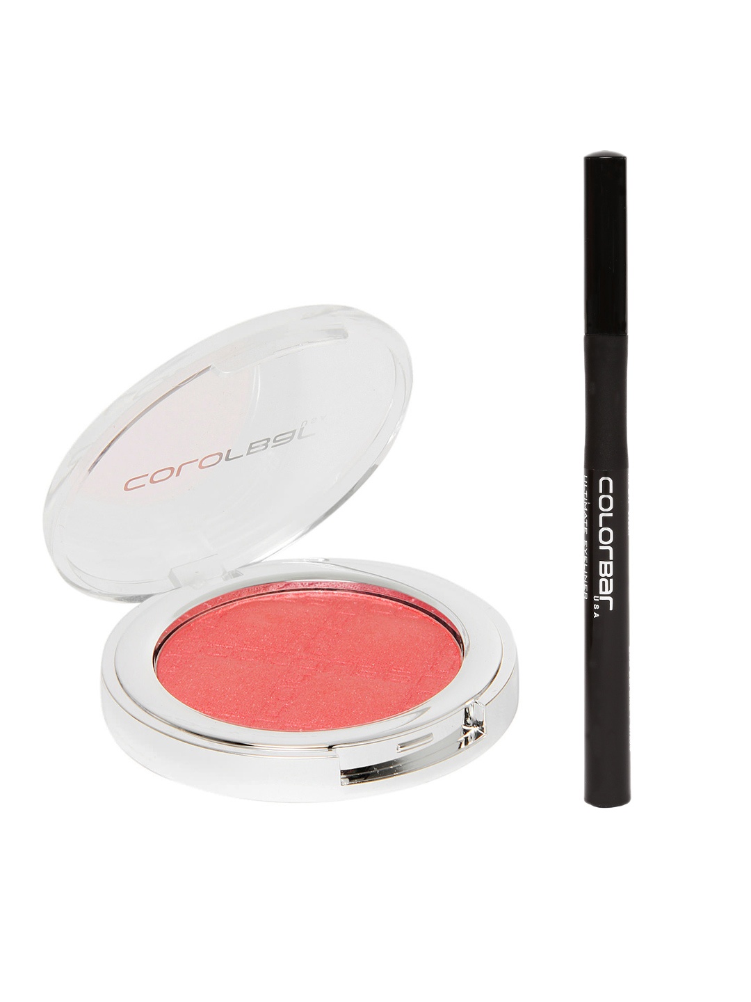 

Colorbar Set of Ultimate Eyeliner & Coral Bliss Cheekillusion Blush 014, Pink