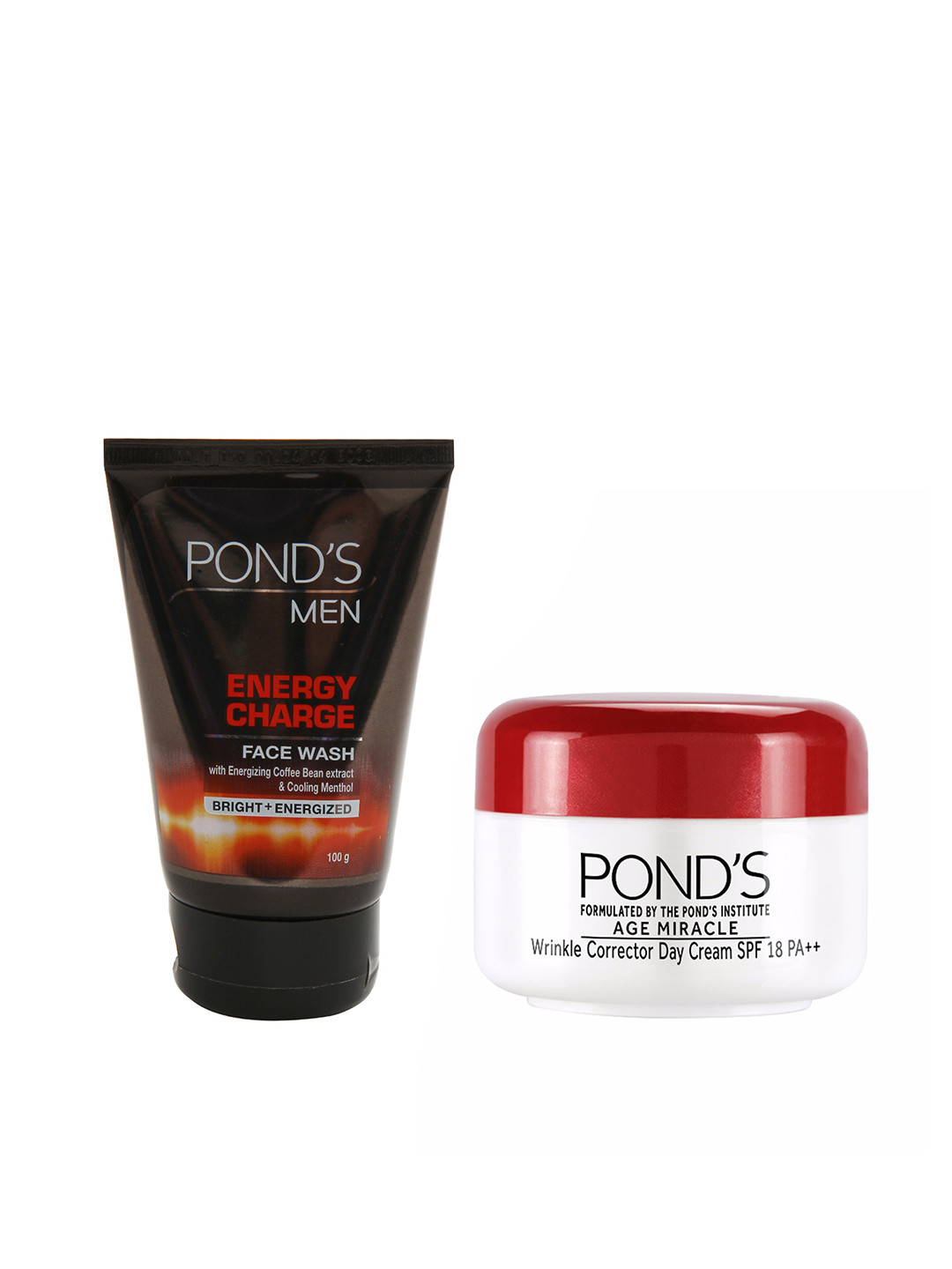 

Ponds Men Set. of Age Miracle Wrinkle Corrector Day Cream & Energy Charge Face Wash, Brown
