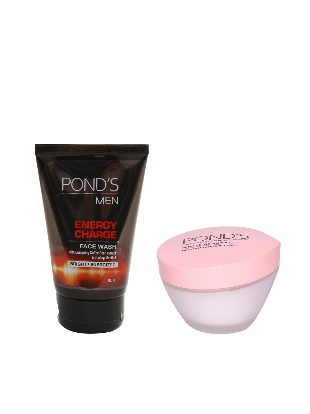 

Ponds Set of Energy Charge Face Wash & White Beauty SPF 15 PA++ Anti-Spot Fairness Cream, Brown