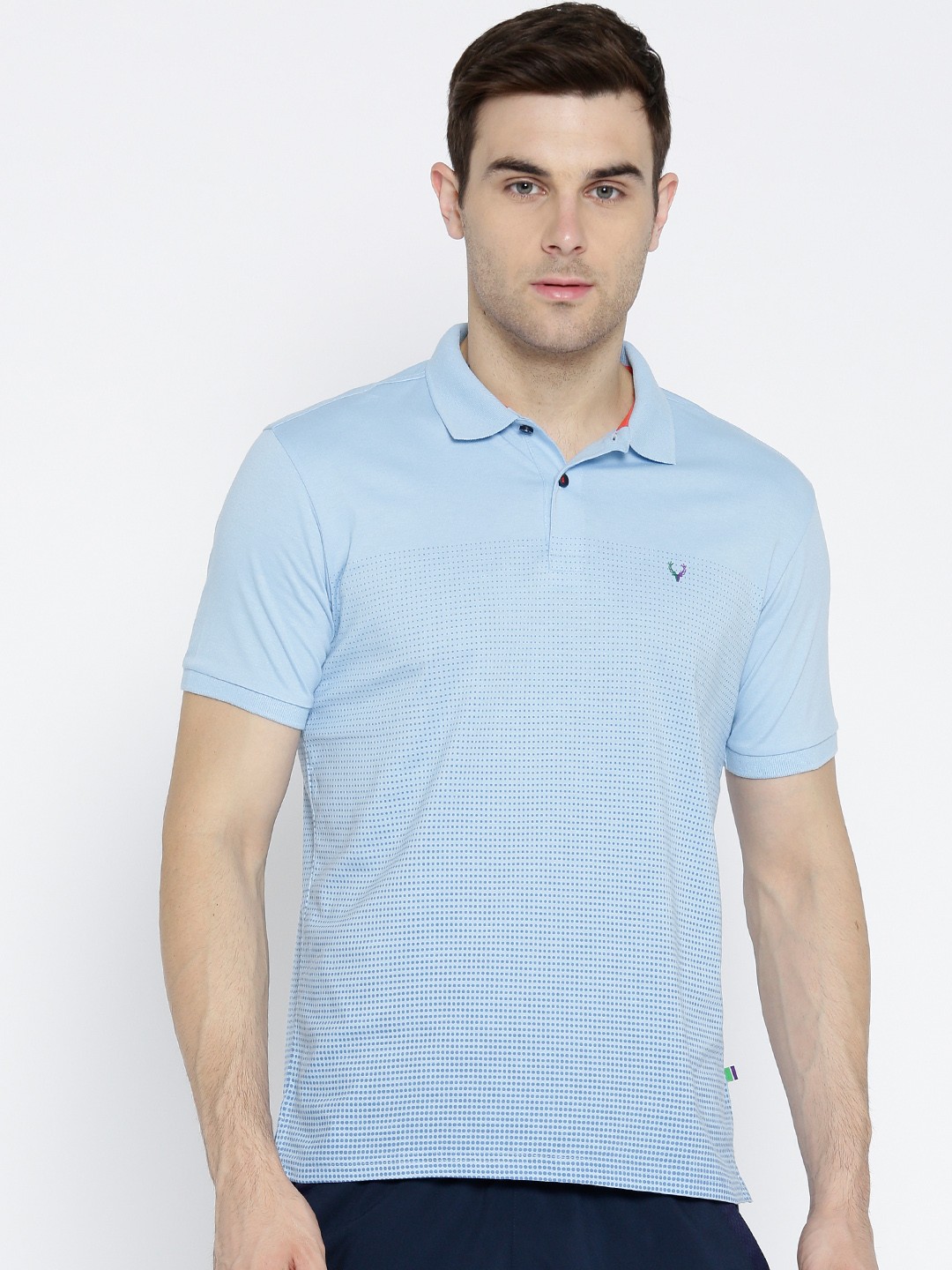 

Allen Solly Sport Men Blue Printed Polo Collar Tennis T-shirt
