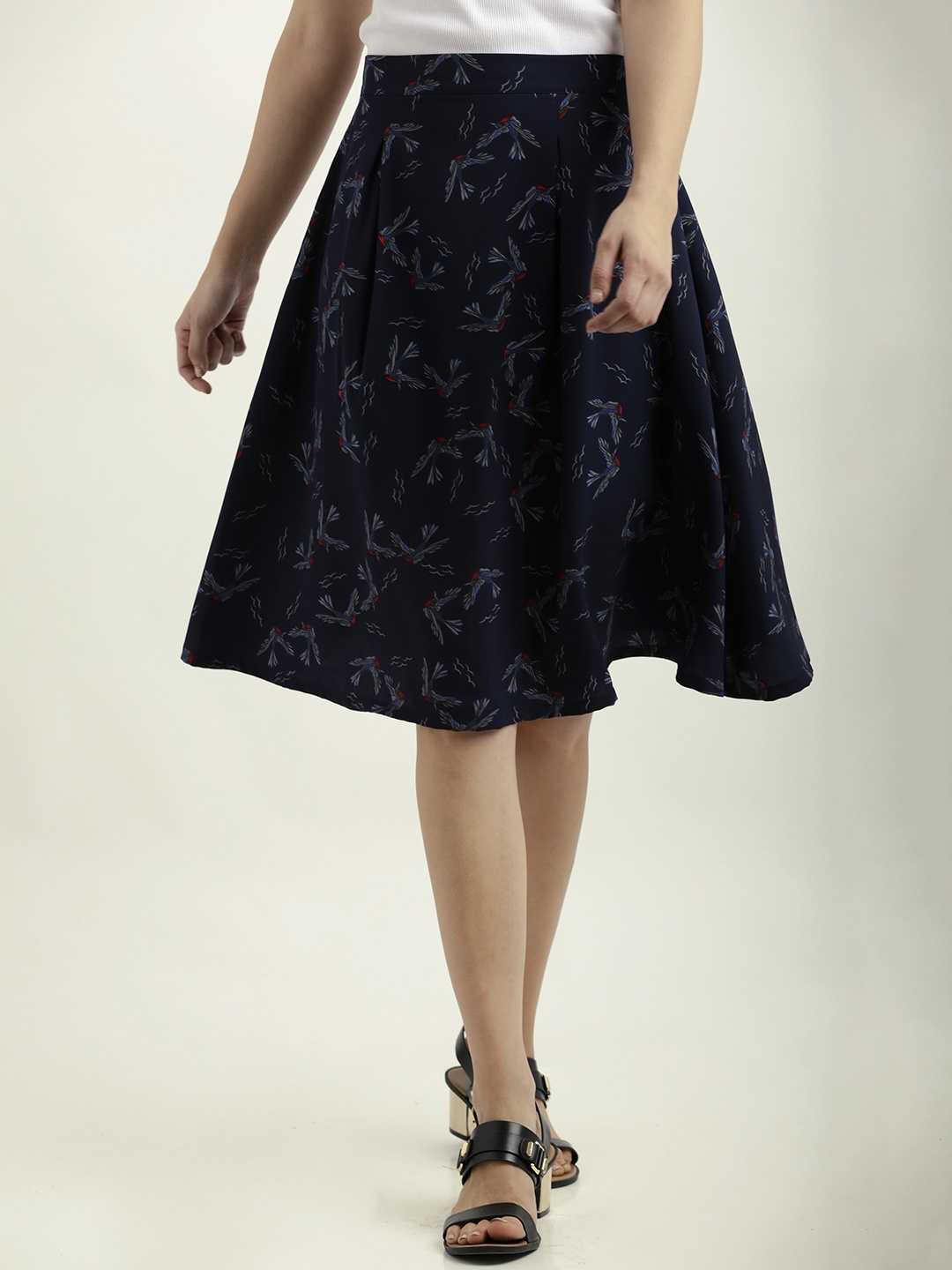 

Miss Chase Women Navy Blue Printed Skirt