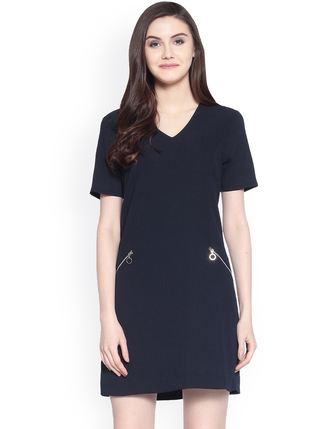 

Gipsy Women Navy Blue Solid A-Line Dress
