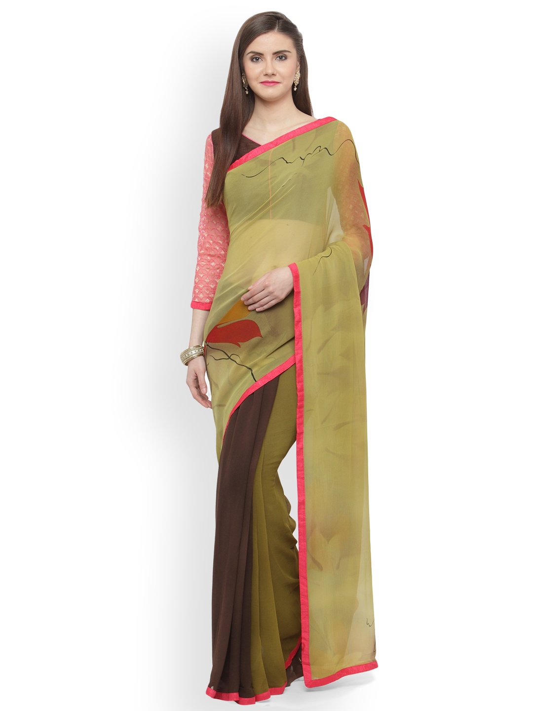 

Shaily Green Embellished Pure Georgette Saree