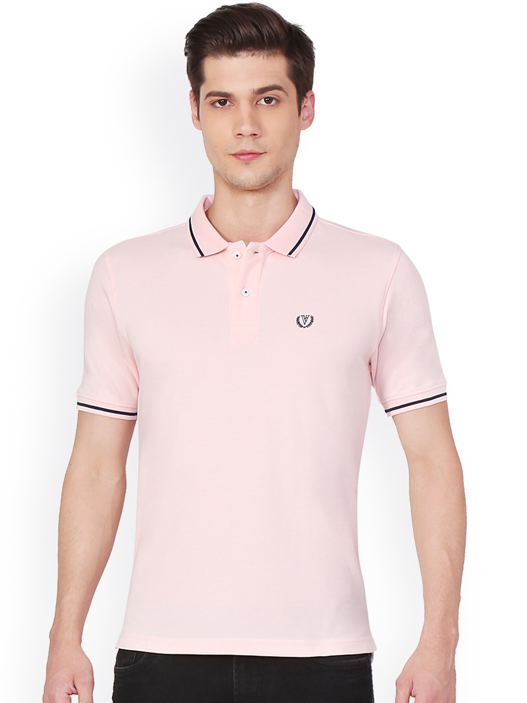 

Van Heusen Sport Men Pink Solid Polo Collar T-shirt