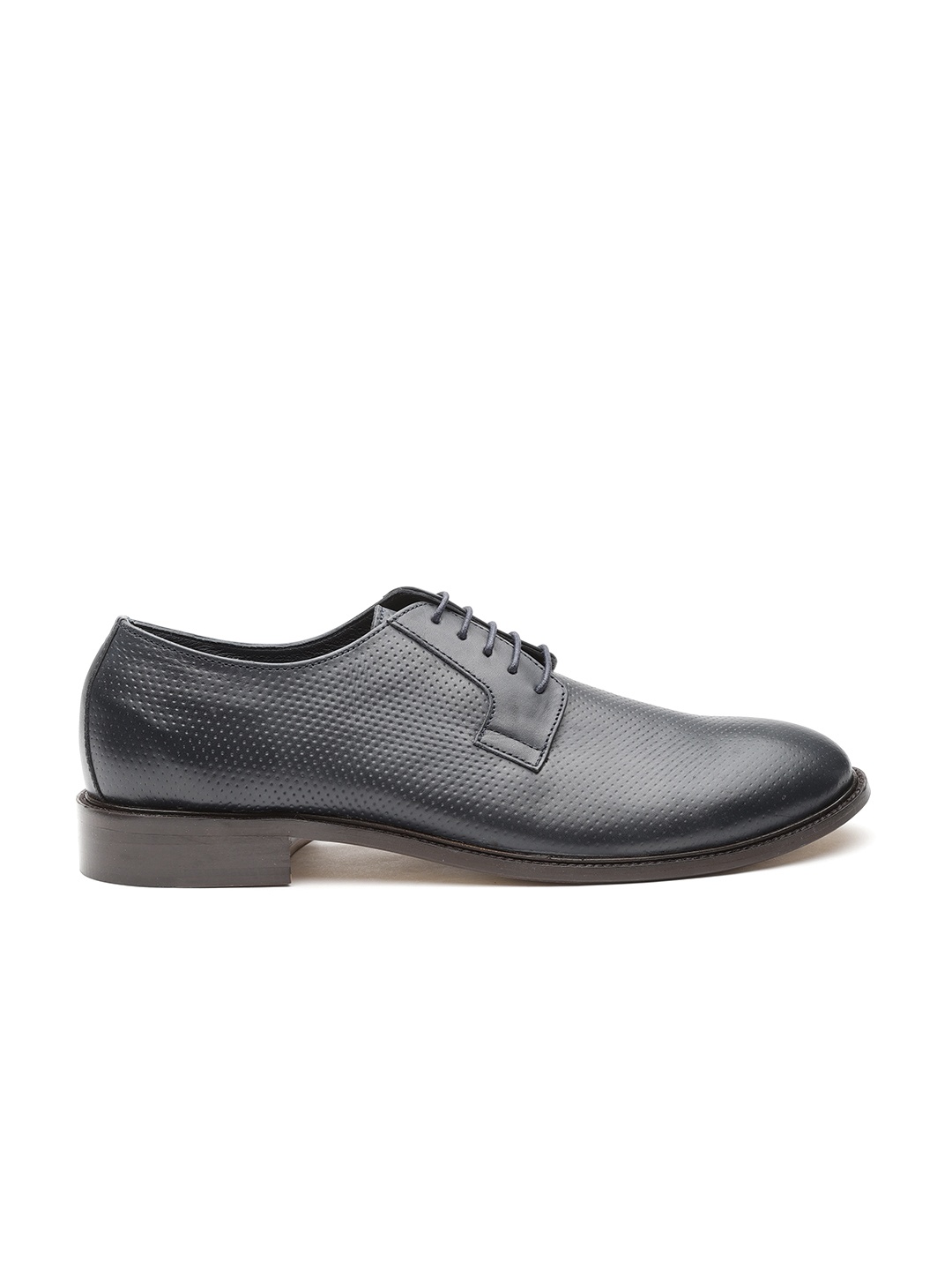 

Carlton London Men Navy Blue Leather Textured Formal Derbys