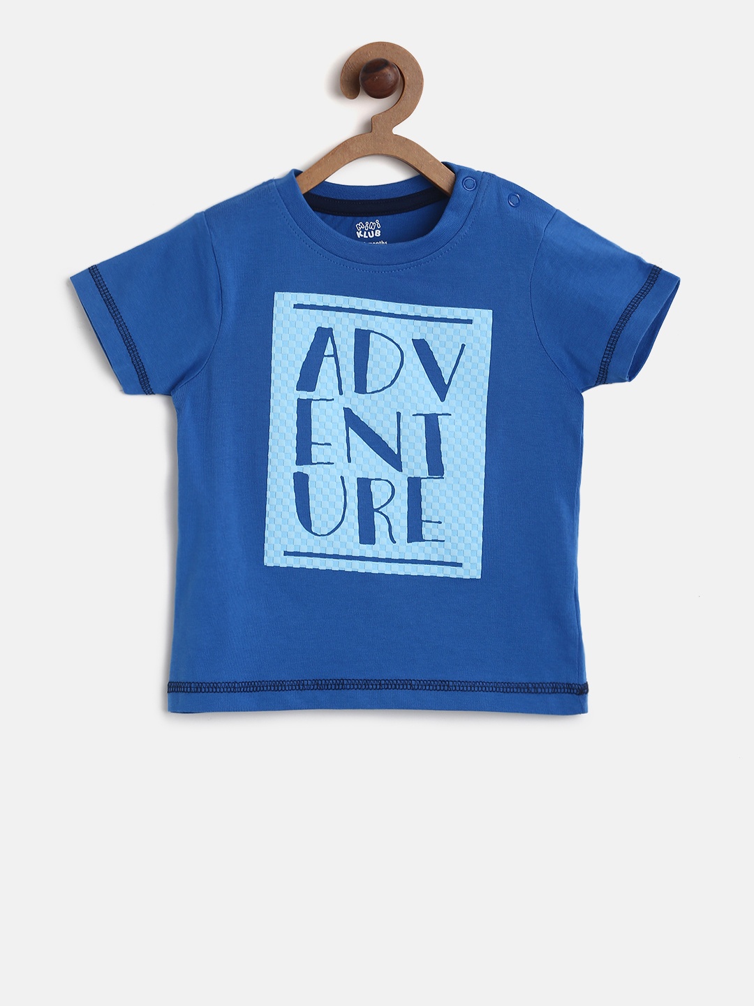 

MINI KLUB Boys Blue Printed Round Neck T-shirt