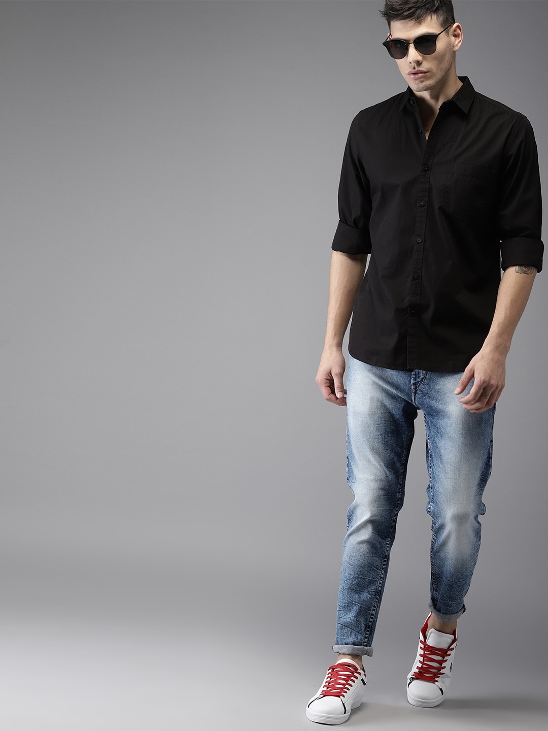 

HERE&NOW Men Black Casual Shirt