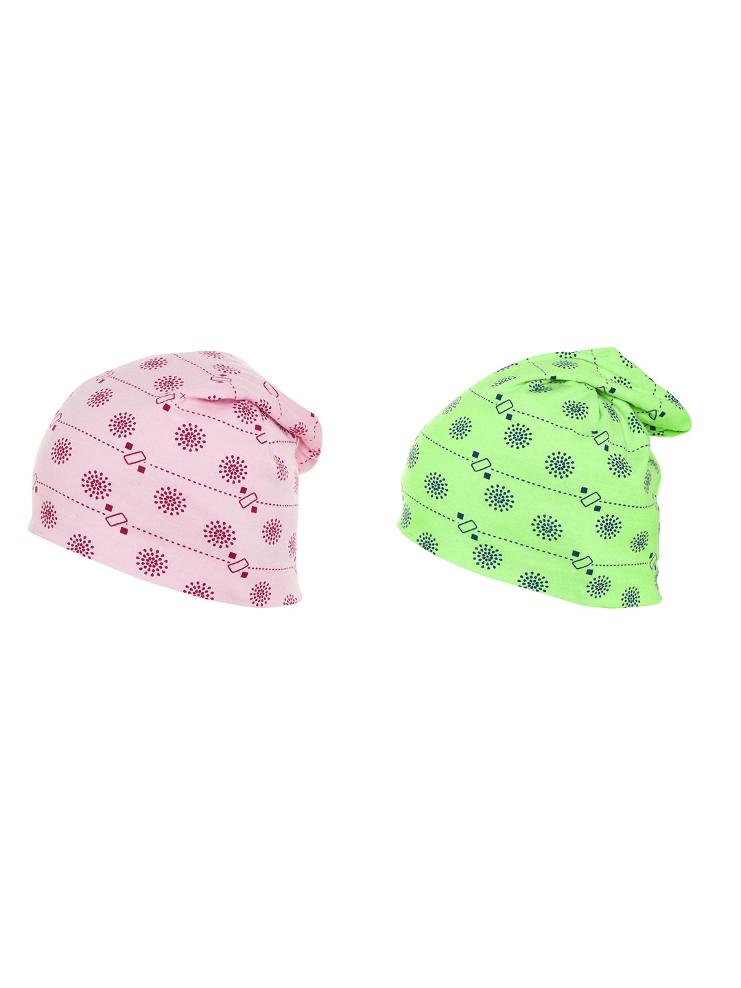 

VIMAL JONNEY Women Set Of 2 Beanies, Green