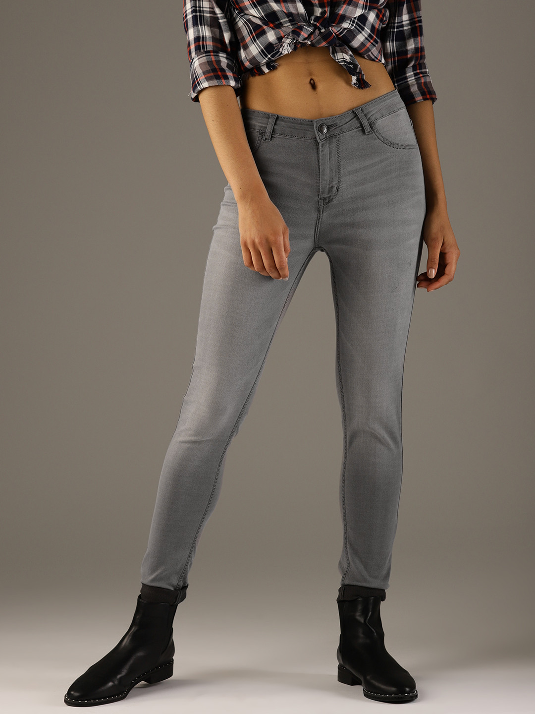 

Flying Machine Women Grey Jeggings