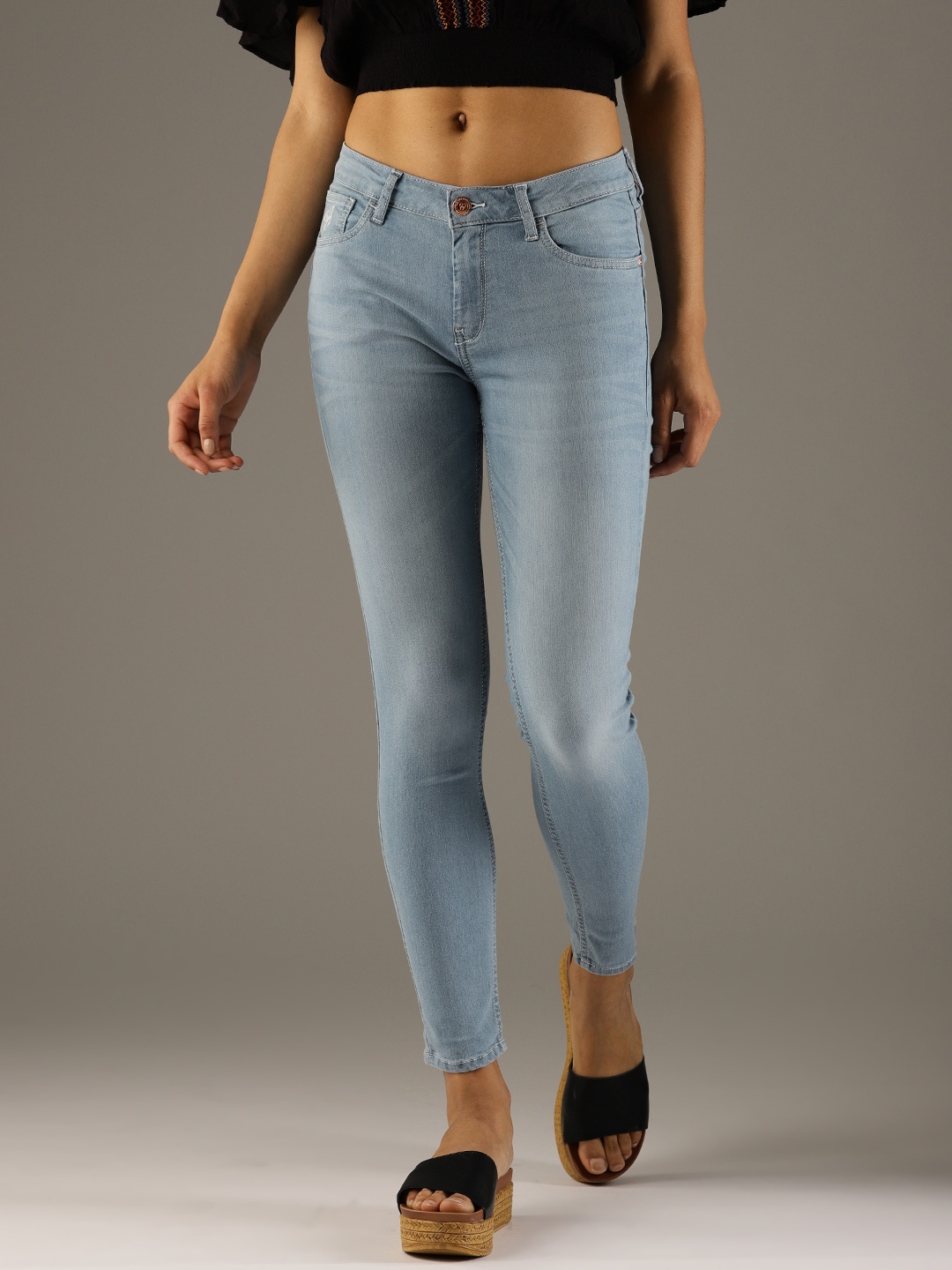 

Flying Machine Women Blue Super Skinny Fit Mid-Rise Clean Look Stretchable Jeans