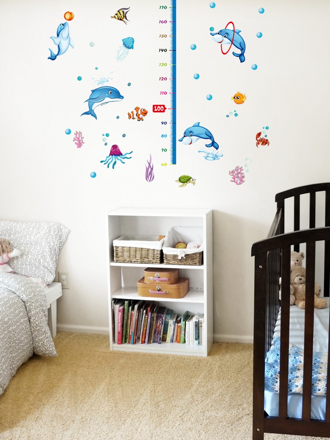 

Cortina Multicoloured Cartoon Whale and Pals Height Chart Wall Sticker, Multi