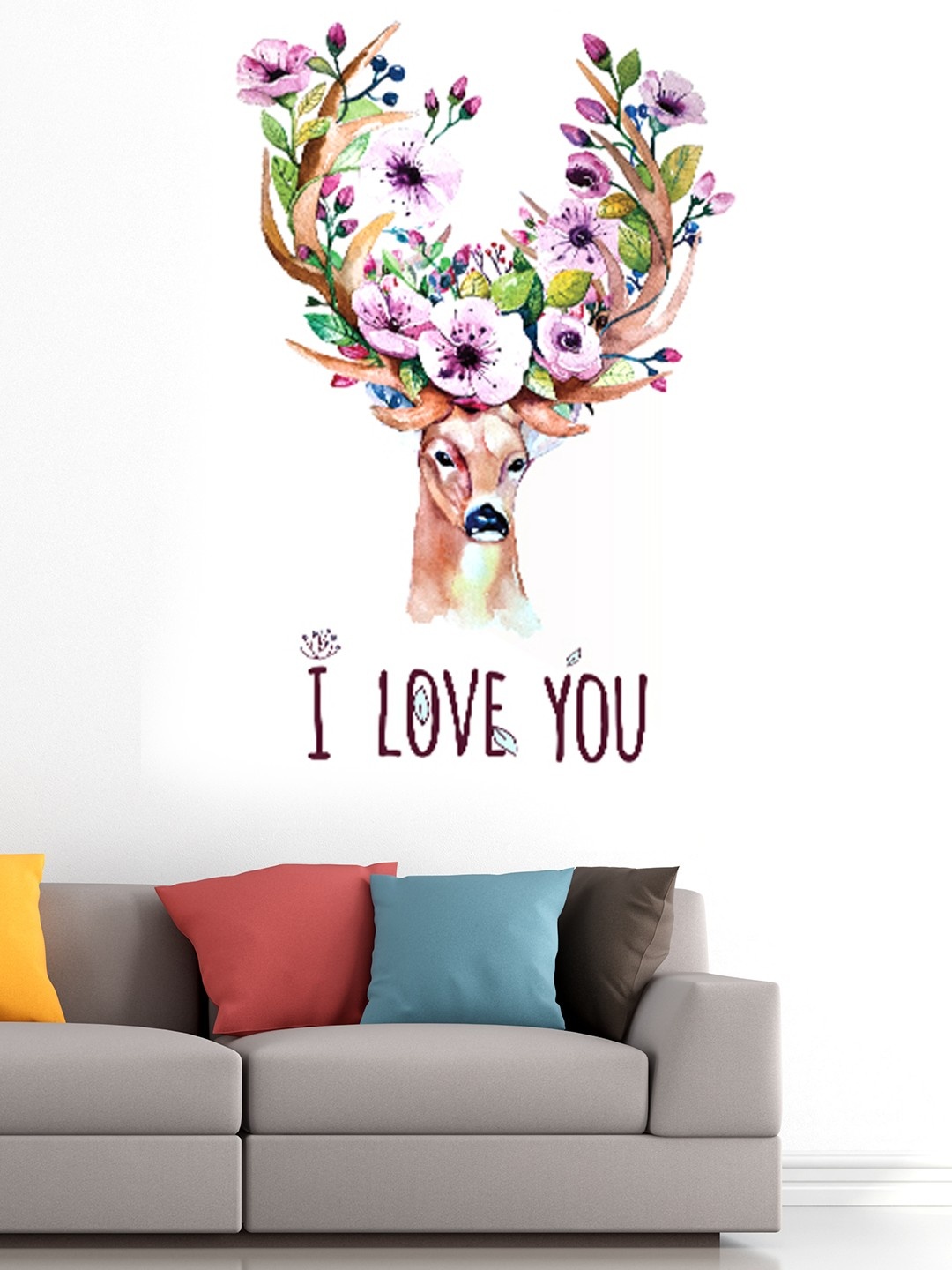 

Cortina Multicoloured Cute Deer Wall Sticker, Multi