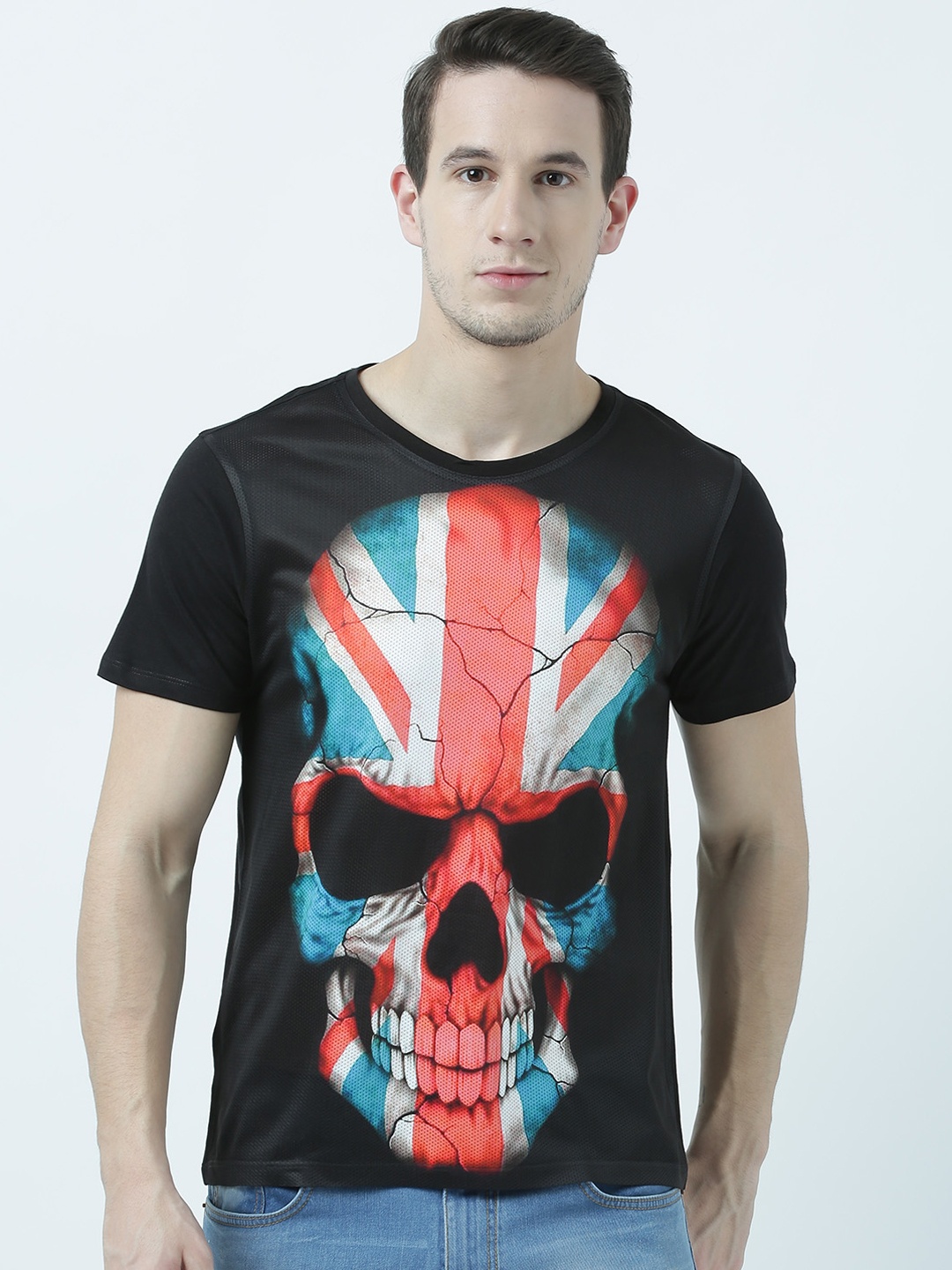 

Wear Your Mind Men Black Printed Round Neck T-shirt