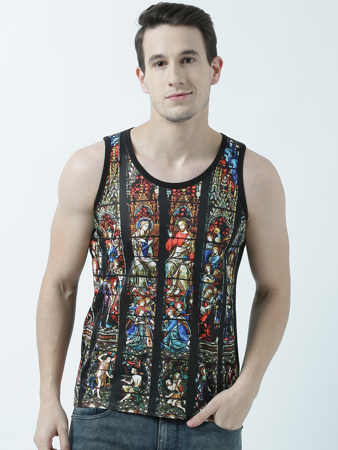 

Wear Your Mind Men Multicoloured Printed Scoop Neck T-shirt, Multi