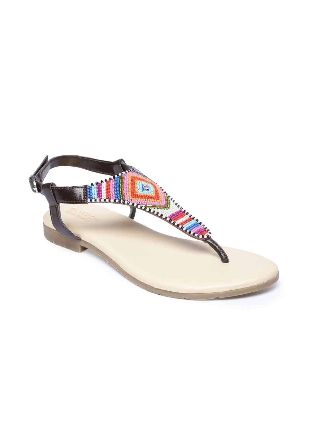 

Monrow Women Multicoloured Synthetic Open Toe Flats, Multi