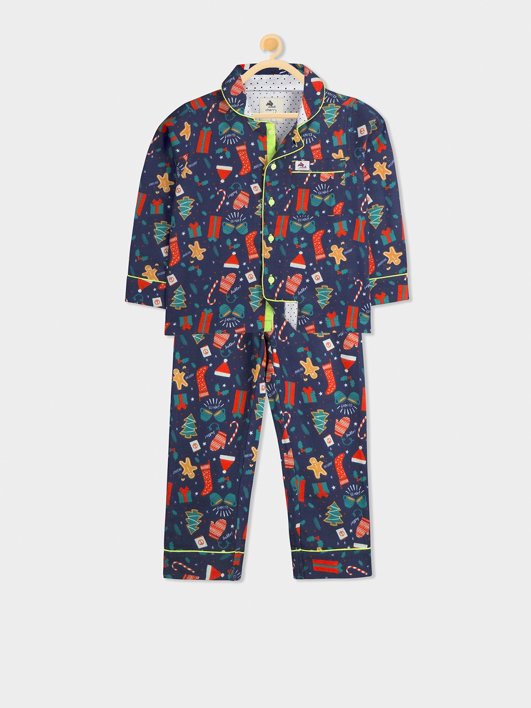 

Cherry Crumble Unisex Multicoloured Printed Night suit, Multi