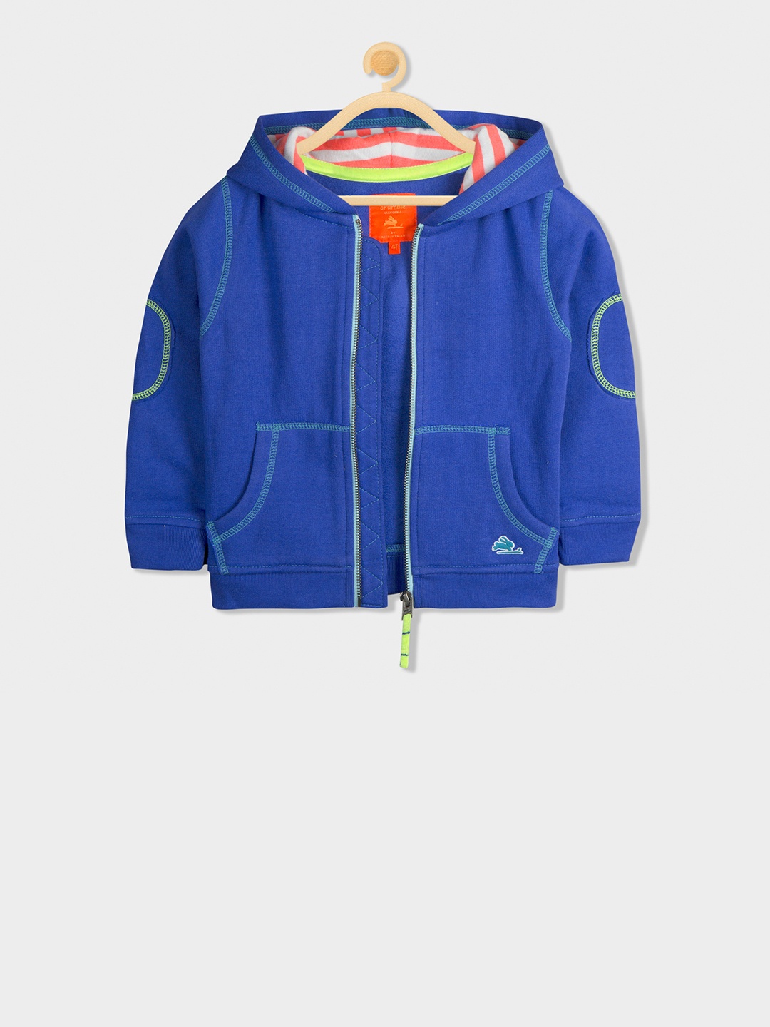 

Cherry Crumble Unisex Blue Solid Hooded Sweatshirt