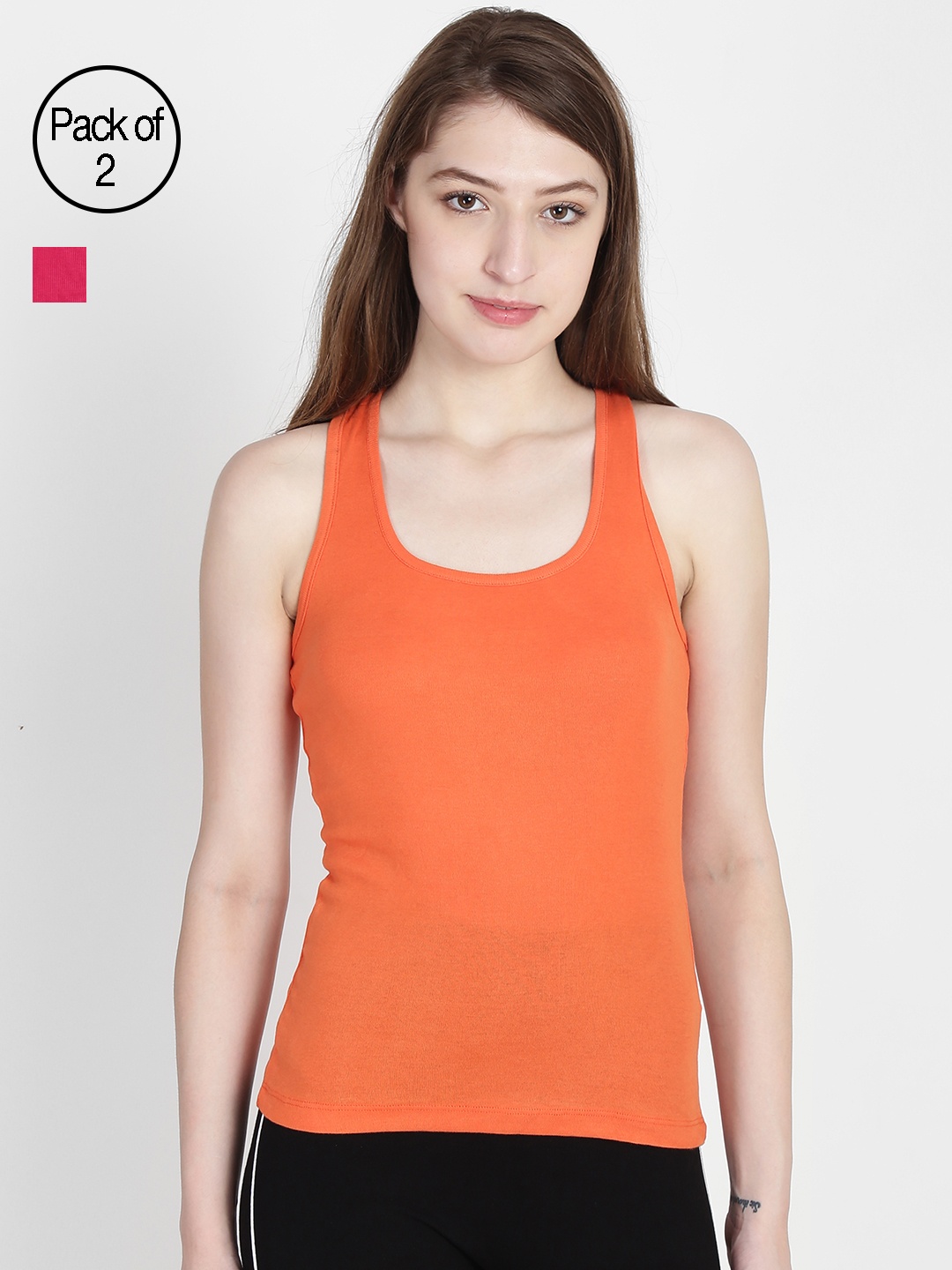 

Leading Lady Pack of 2 Camisoles SARA-OR-RN-XXL, Orange
