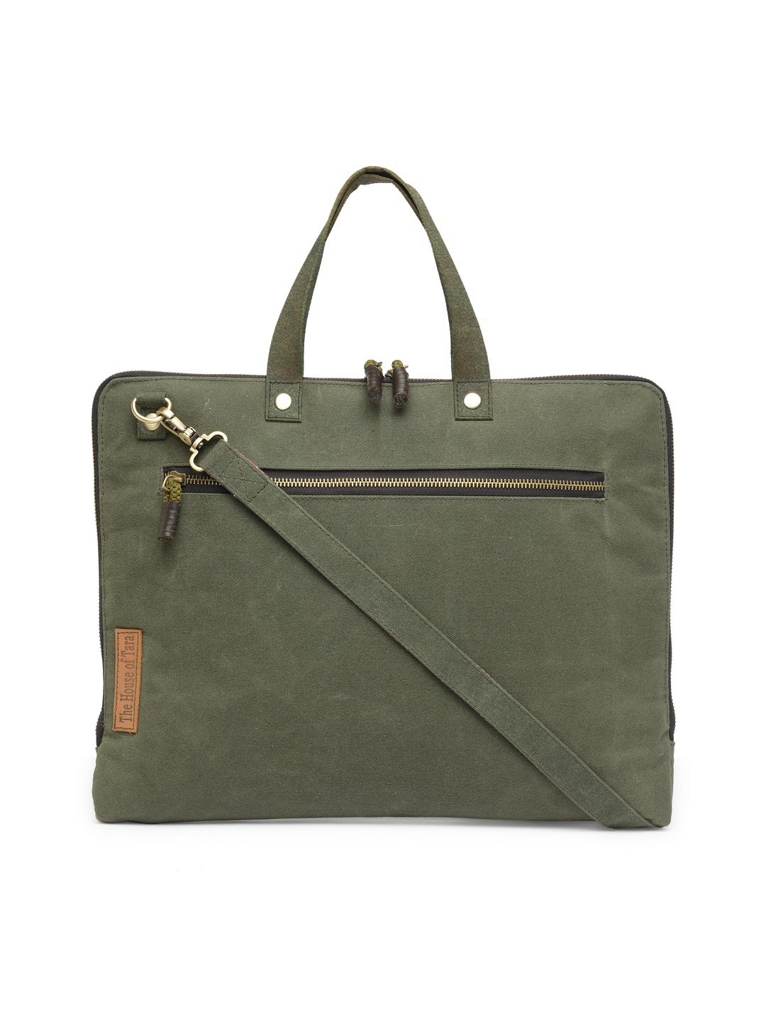 

The House of Tara Unisex Green Solid Laptop Bag