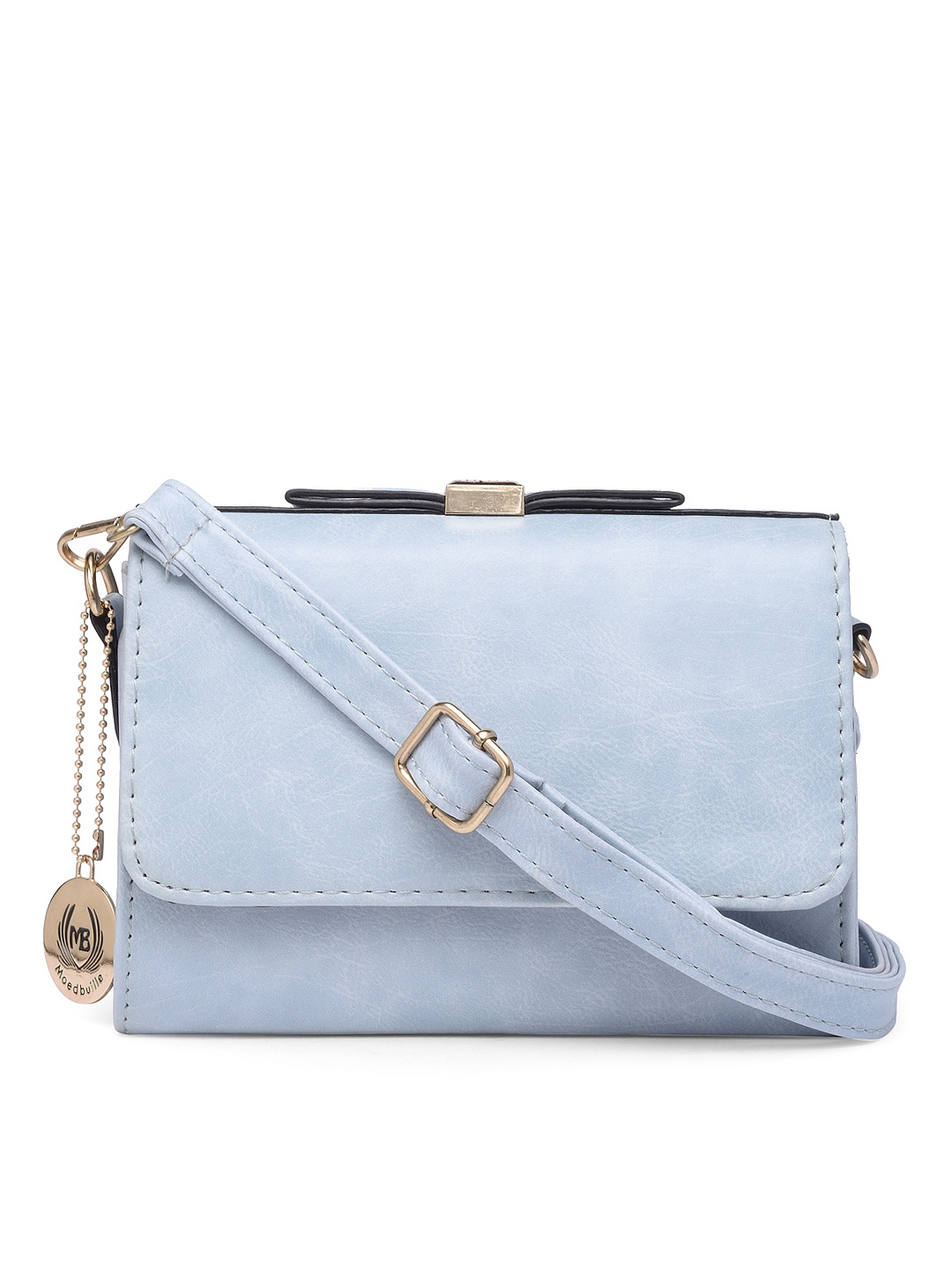 

Moedbuille Blue Textured Sling Bag