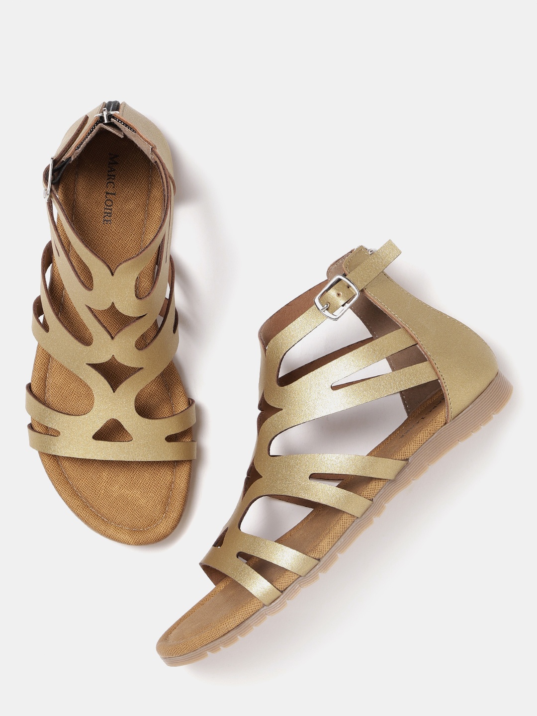 

Marc Loire Women Gold-Toned Solid Gladiators