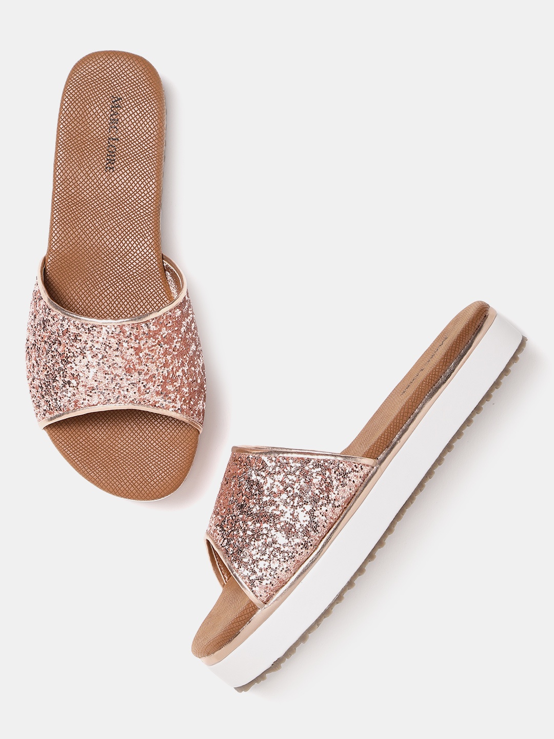 

Marc Loire Women Rose Gold-Toned Shimmer Sandals