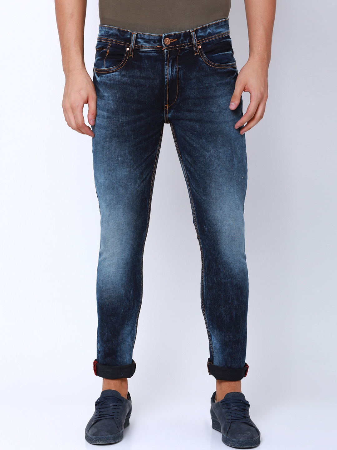

LOCOMOTIVE Men Blue Slim Fit Mid-Rise Clean Look Stretchable Jeans