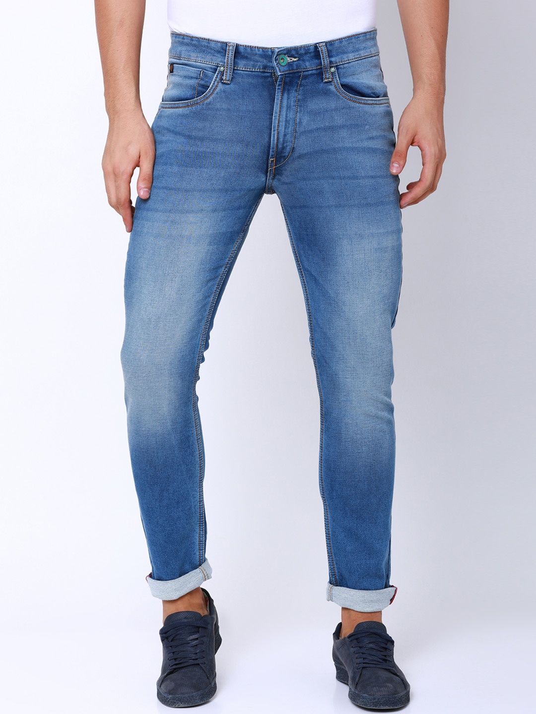 

LOCOMOTIVE Men Blue Slim Fit Mid-Rise Clean Look Stretchable Jeans