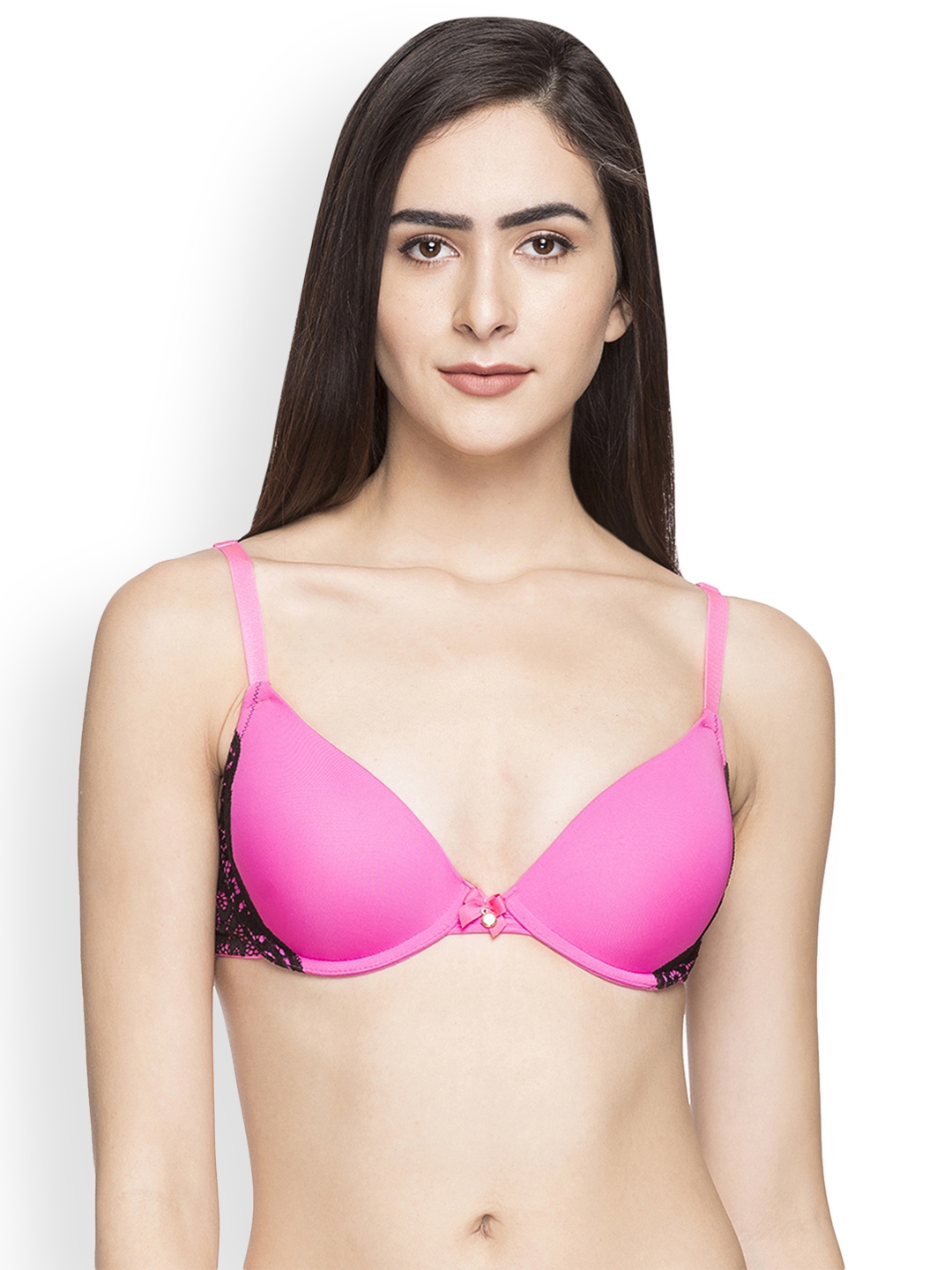 

Candyskin Pink & Black Solid Underwired Push-Up Bra CS-BRA-02PINK WITH BLACK1599