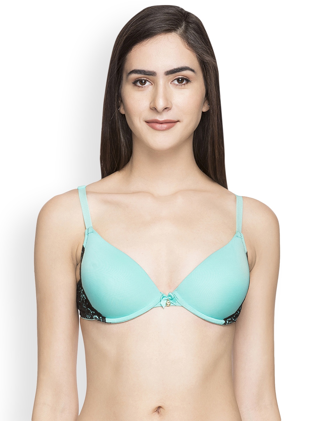 

Candyskin Teal & Black Solid Underwired Push-Up Bra CS-BRA-02TEAL WITH BLACK1599