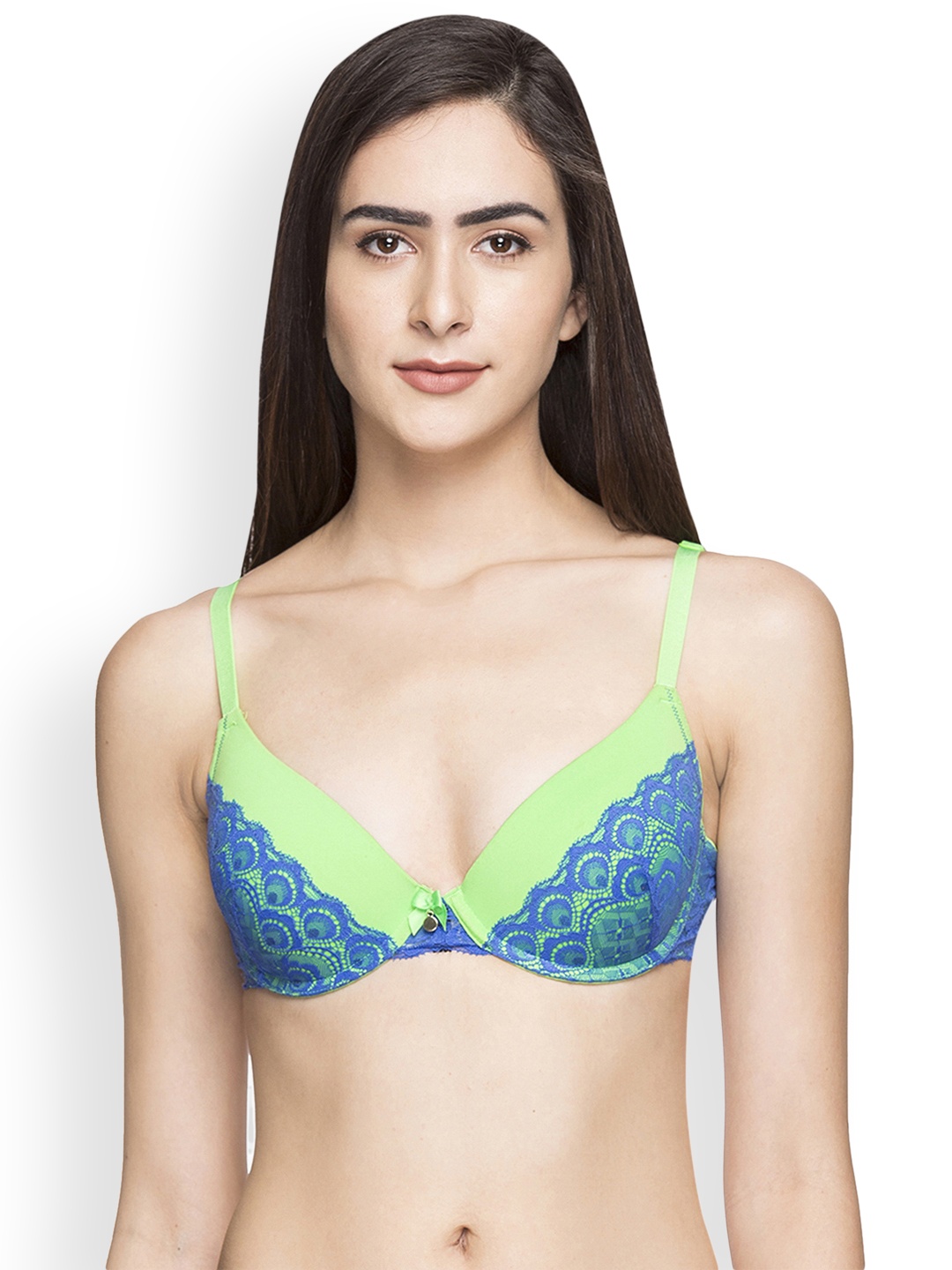 

Candyskin Green & Blue Solid Underwired Push-Up Bra CS-BRA-05AGREEN WITH BLUE1999