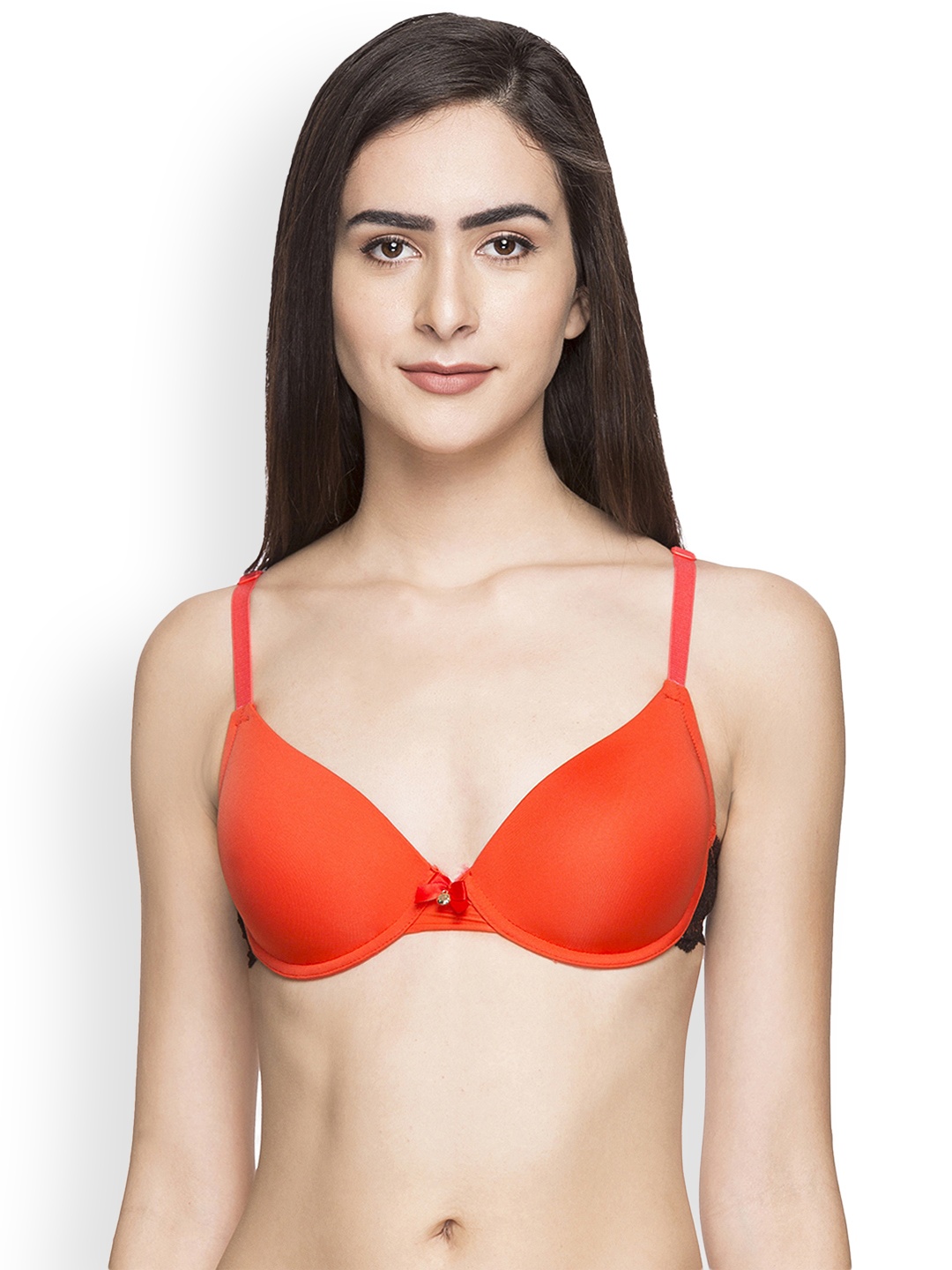 

Candyskin Red & Black Solid Underwired T-shirt Bra CS-BRA-05RED WITH BLACK1499