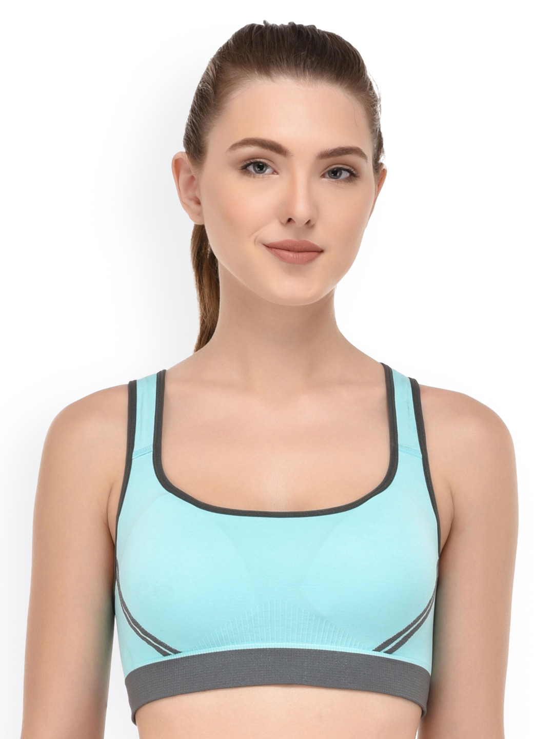 

PrettyCat Blue Solid Non-Wired Non Padded Sports Bra PCSB9983_30A