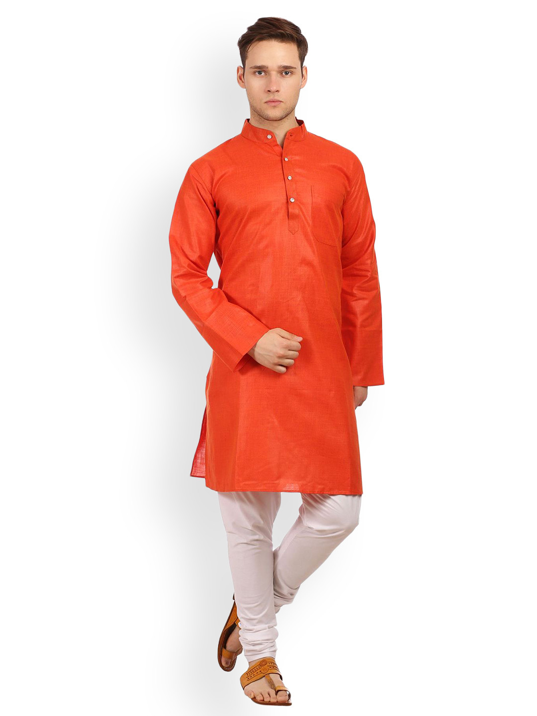 

Wintage Men Red Solid Straight Kurta