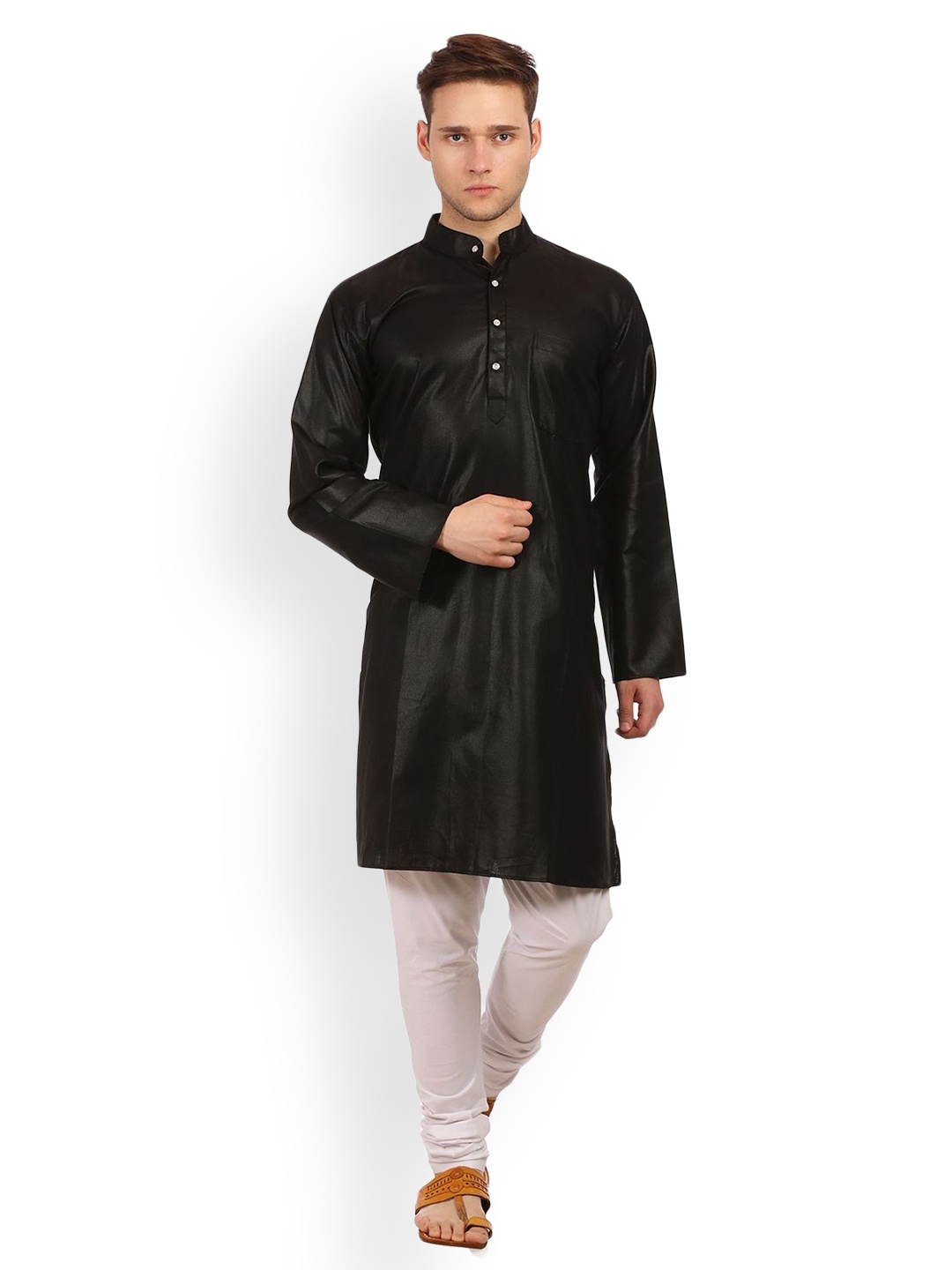 

Wintage Men Black Solid Straight Kurta