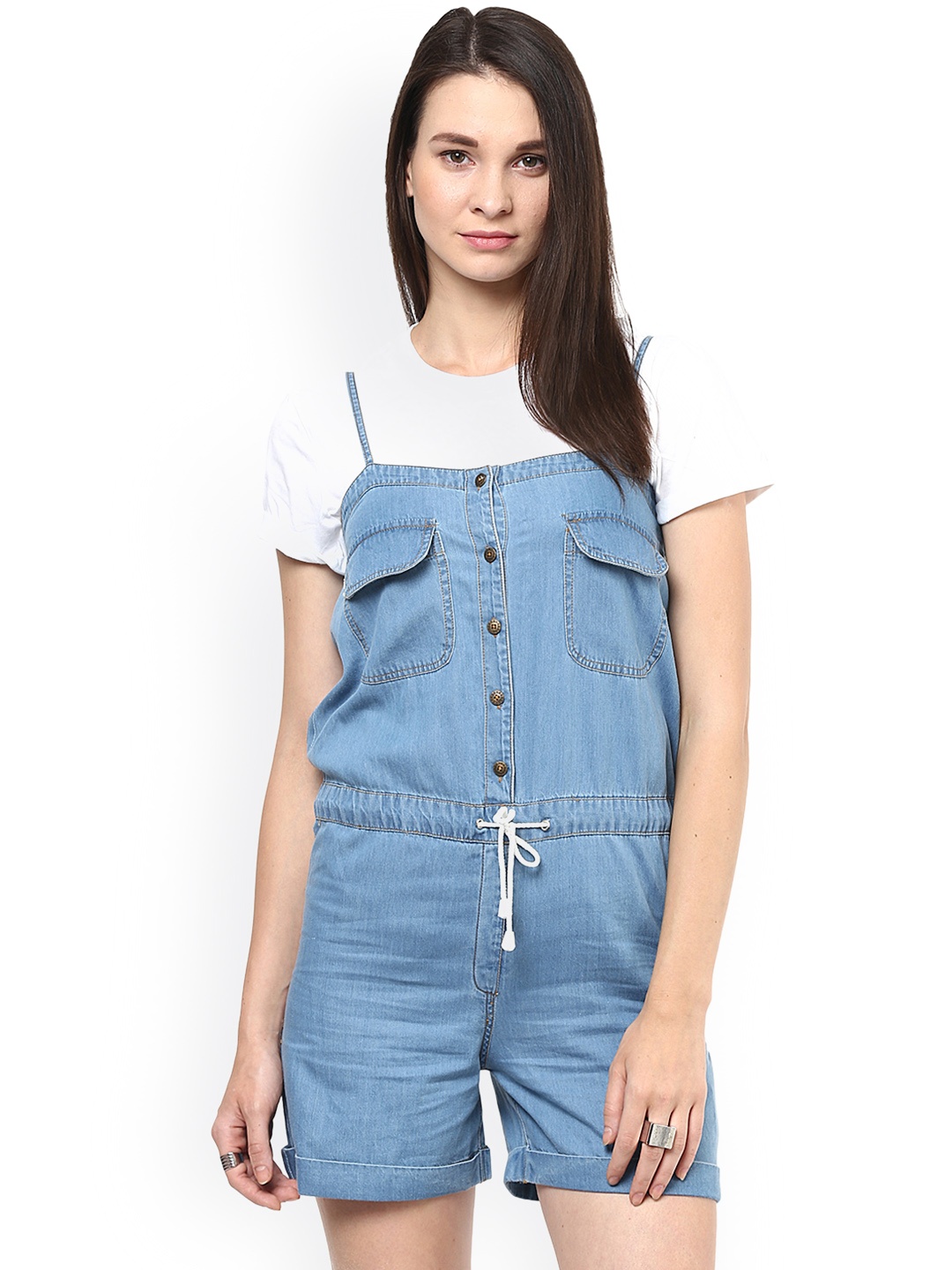 

StyleStone Women Blue Solid Dungaree