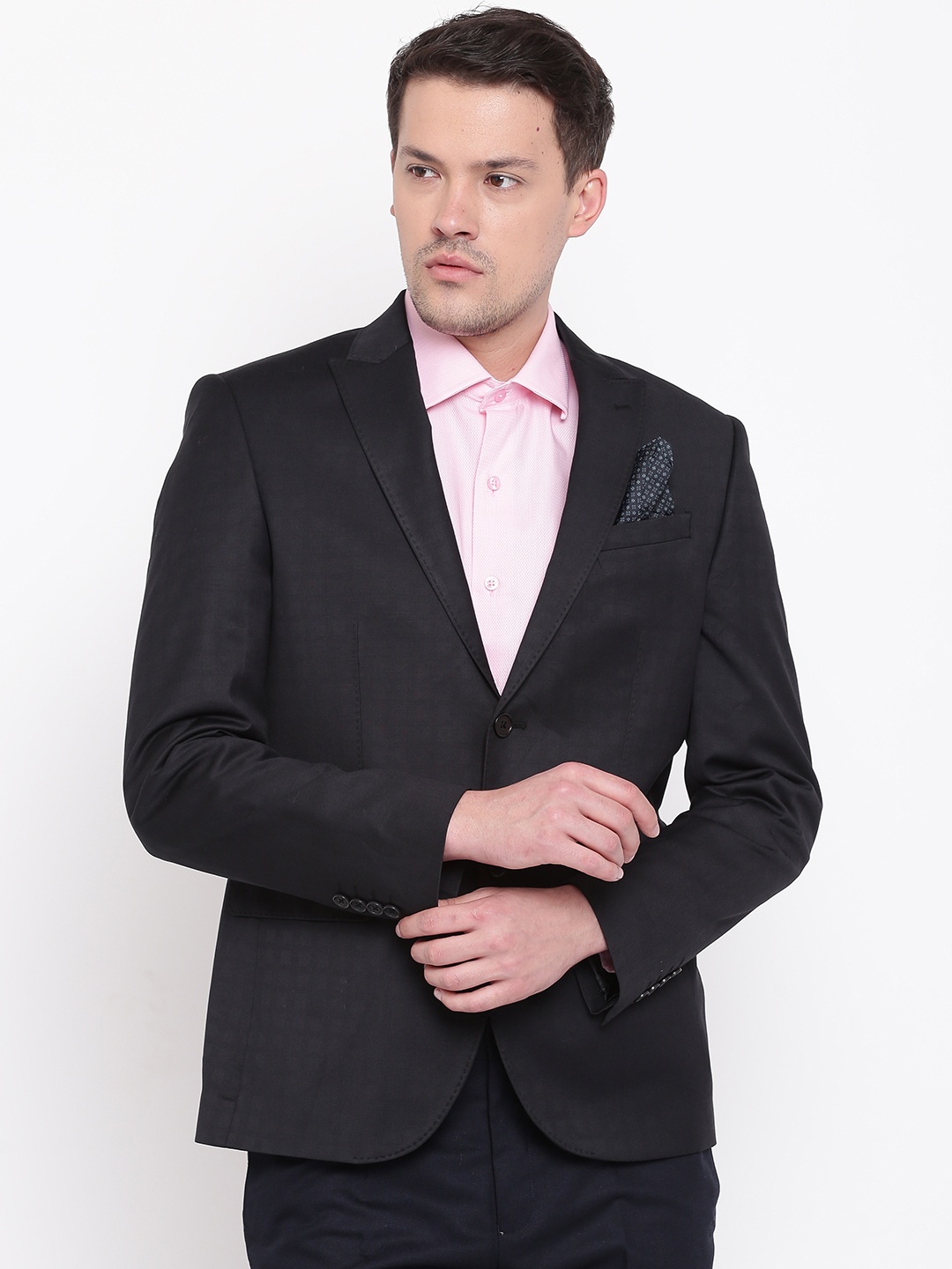 

Blackberrys Black Single-Breasted Slim Fit Formal Blazer