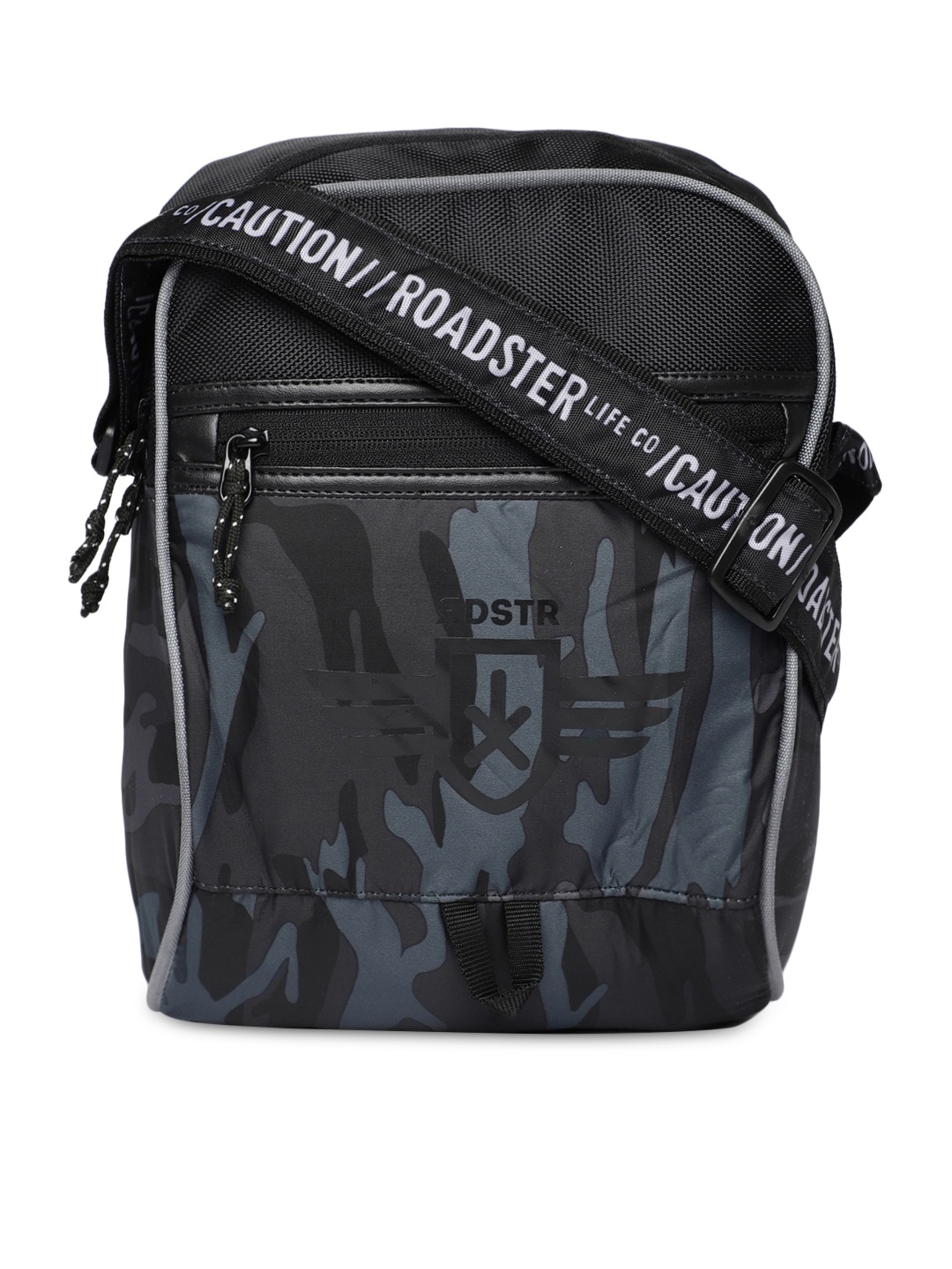 

Roadster Unisex Black & Grey Printed Messenger Bag