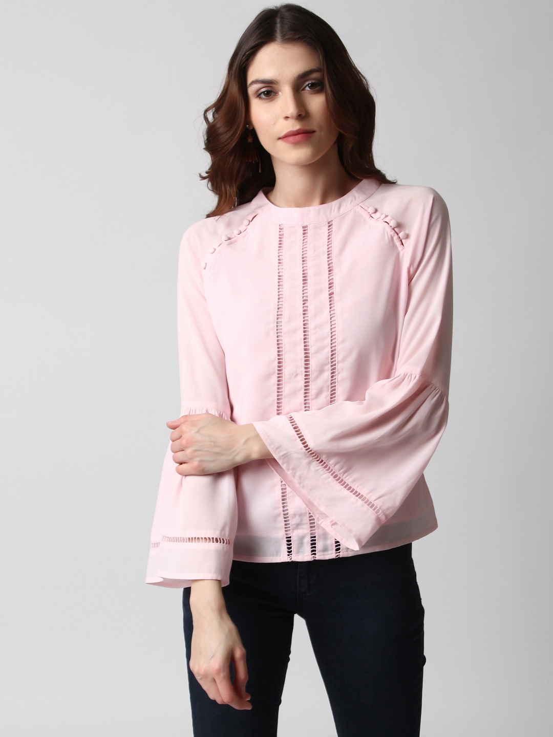 

Marie Claire Women Pink Solid Top