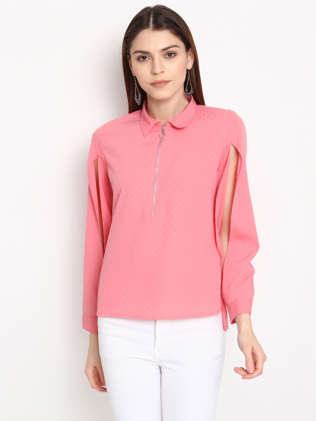 

Marie Claire Women Pink Solid Shirt Style Top