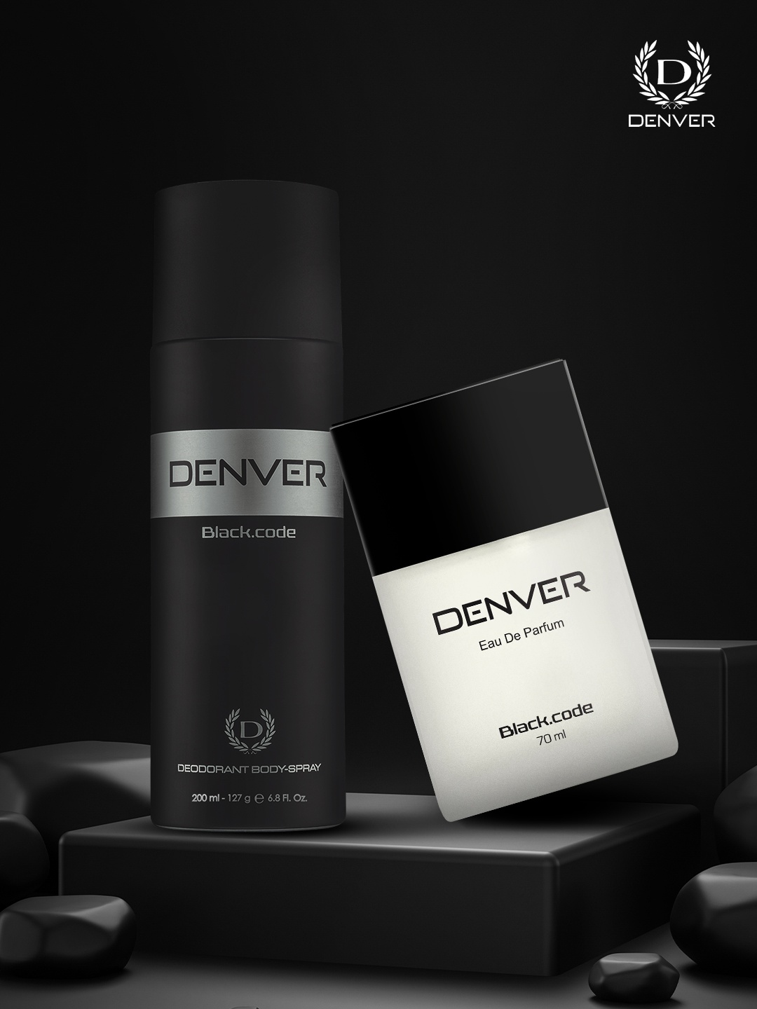 

Denver Men Set of Black Code Eau de Parfum & Deodorant 70ml + 200ml