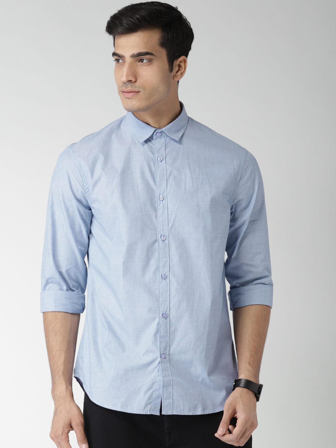 

Celio Men Blue Regular Fit Printed Casual Shirt