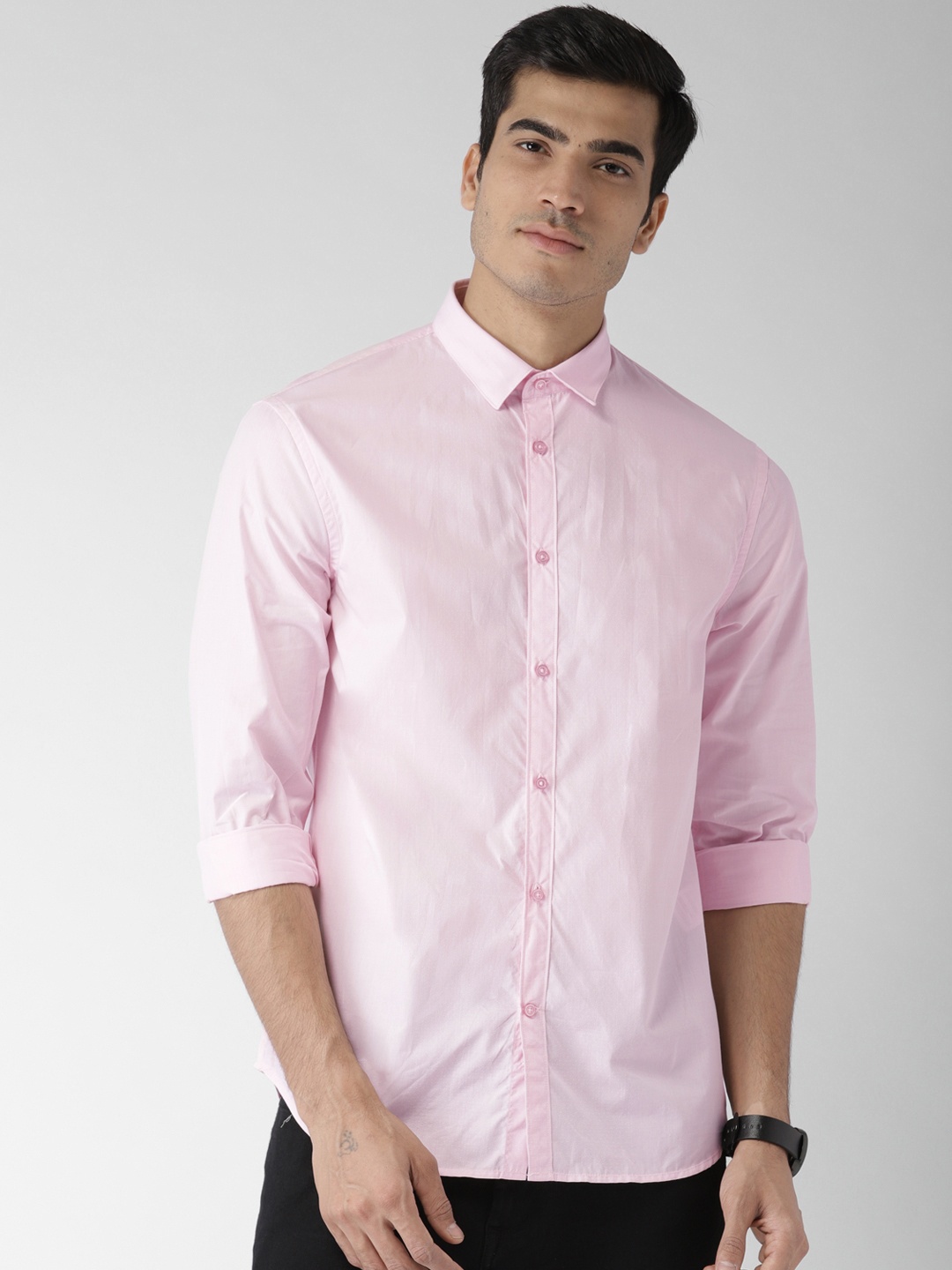 

Celio Men Pink Regular Fit Printed Casual Shirt