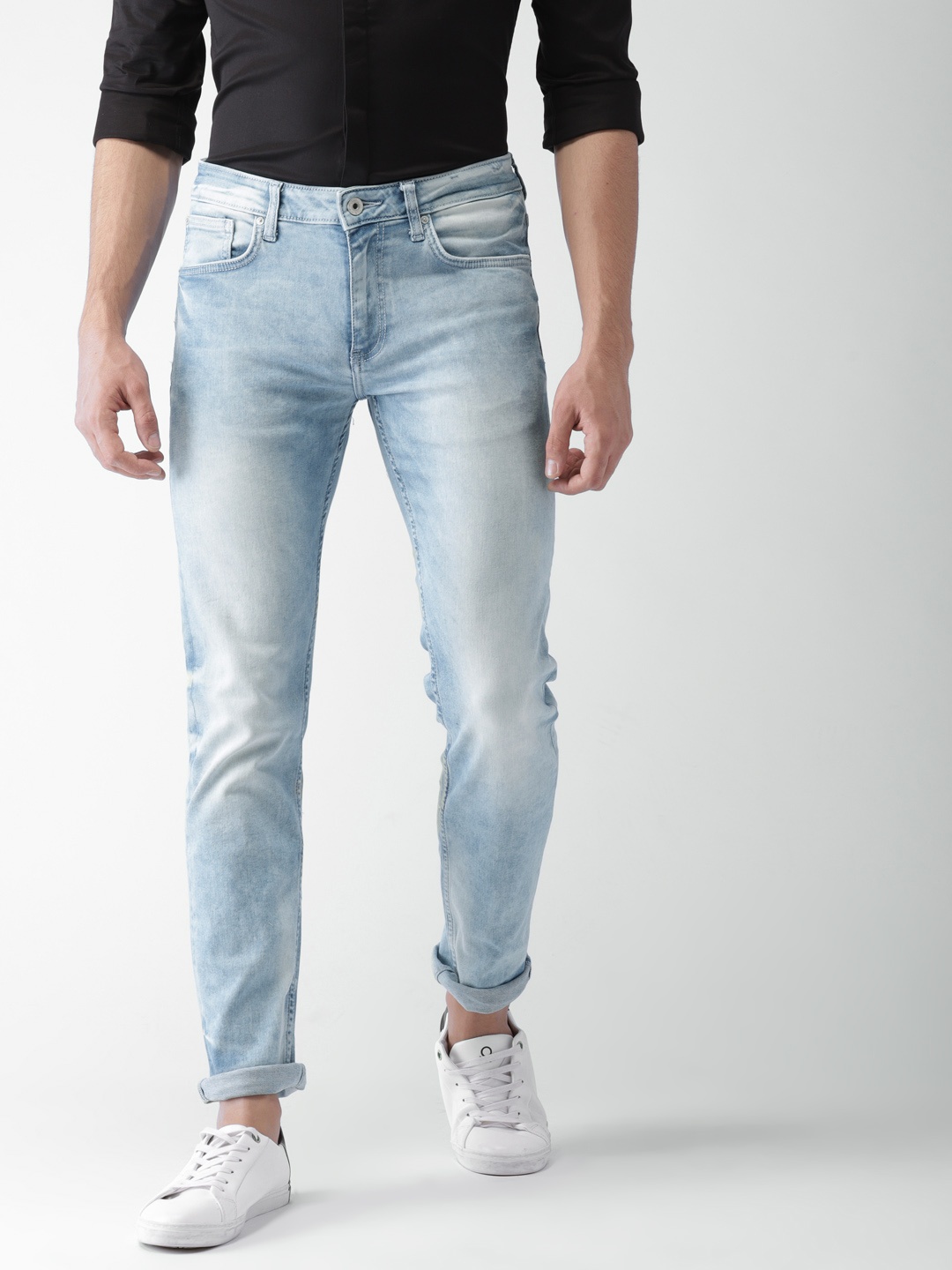 

Celio Men Blue Straight Fit Mid-Rise Clean Look Stretchable Jeans