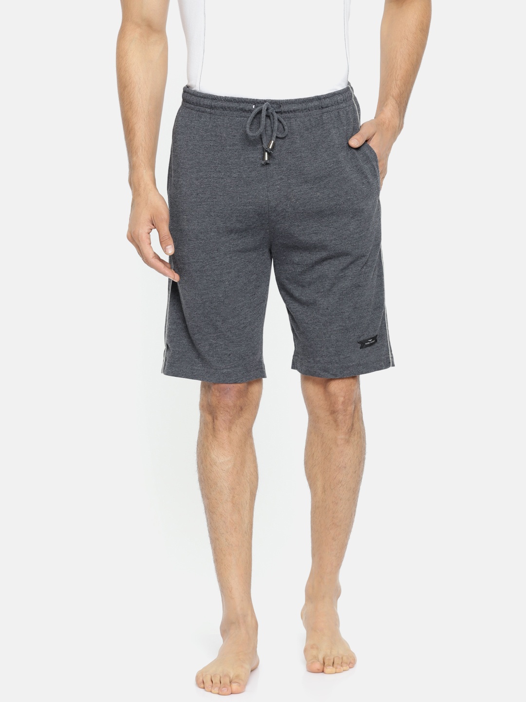 

Park Avenue Men Charcoal Grey Solid Lounge Shorts PZUA00060