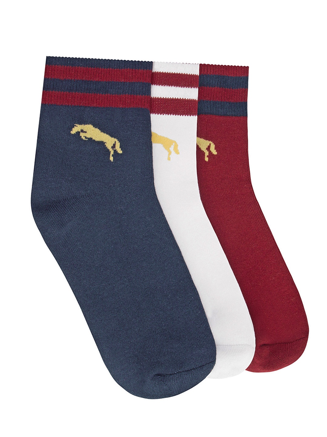 

JUMP USA Men Pack of 3 Ankle Length Socks, Maroon