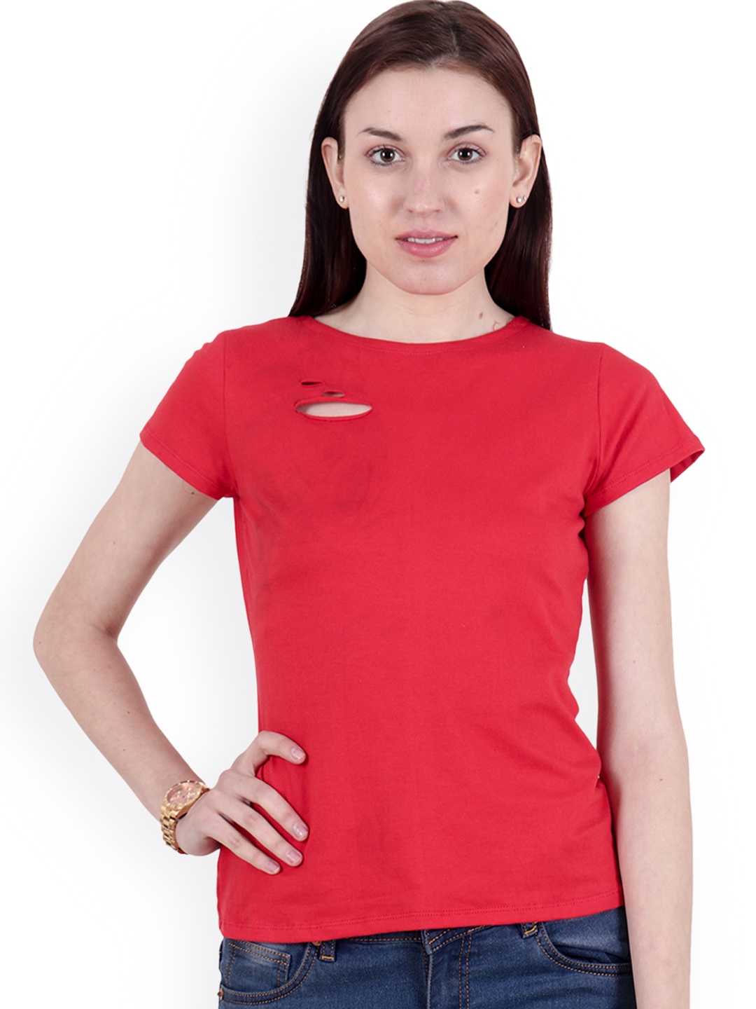 

Cation Women Red Solid Top