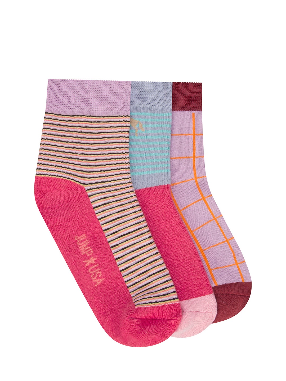 

JUMP USA Women Pack of 3 Ankle Length Socks, Purple