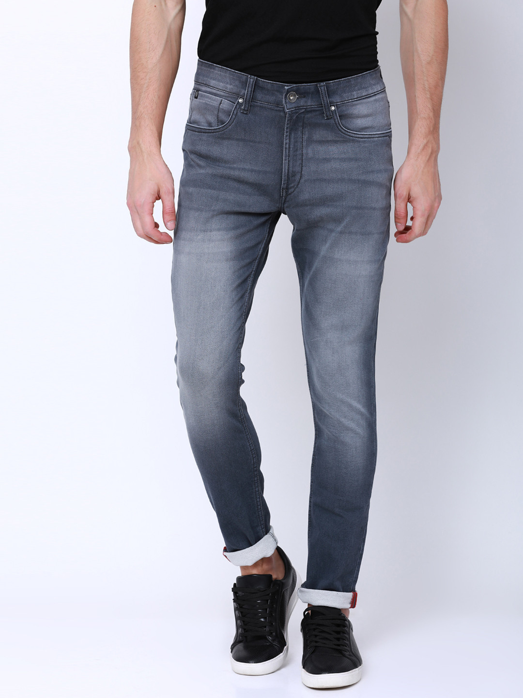

LOCOMOTIVE Men Grey Slim Fit Mid-Rise Clean Look Stretchable Jeans